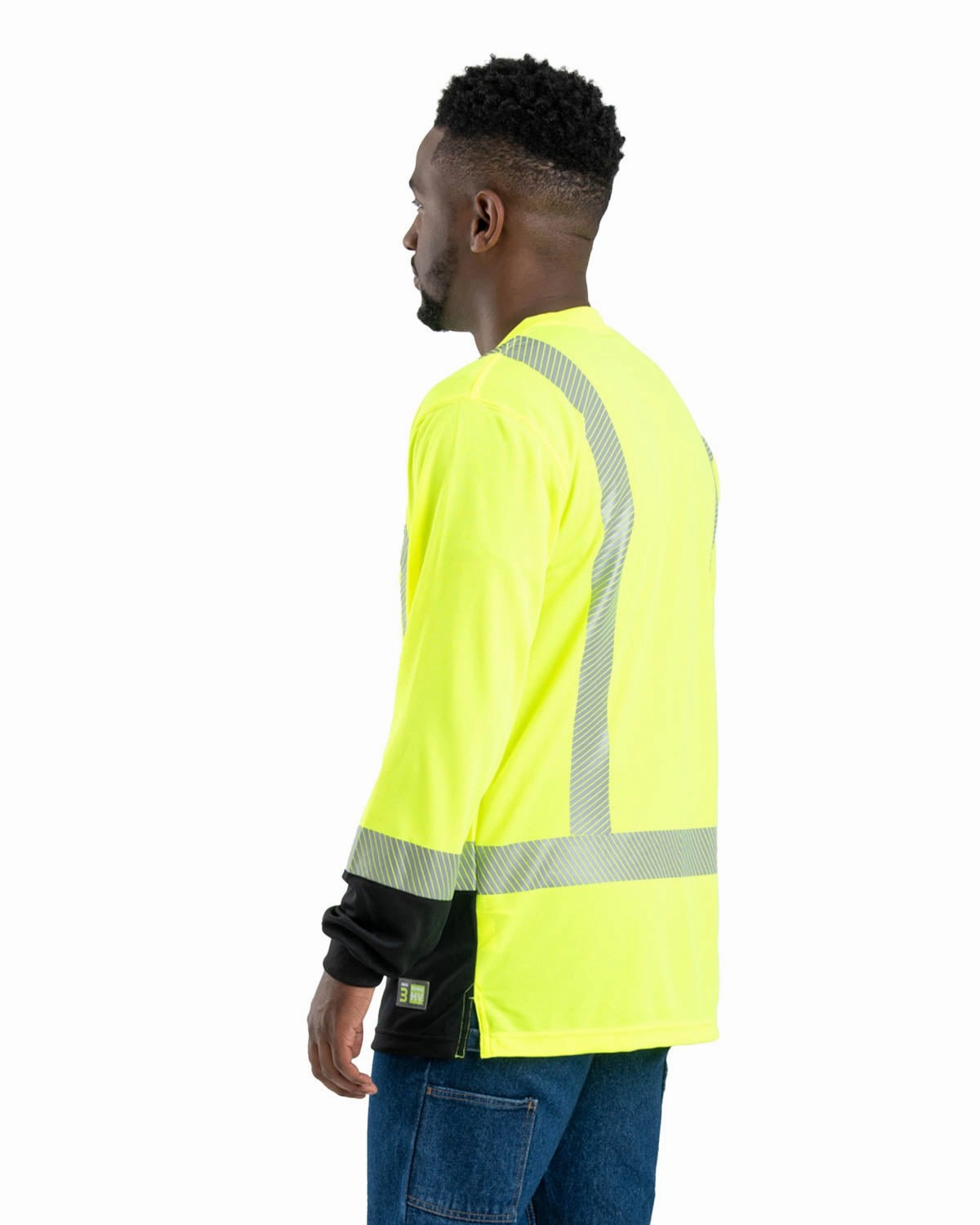 Gift Idea Beach Attire Berne Mens Yellow Polyester Hi-Vis Class 2 Color Block Tee L/S