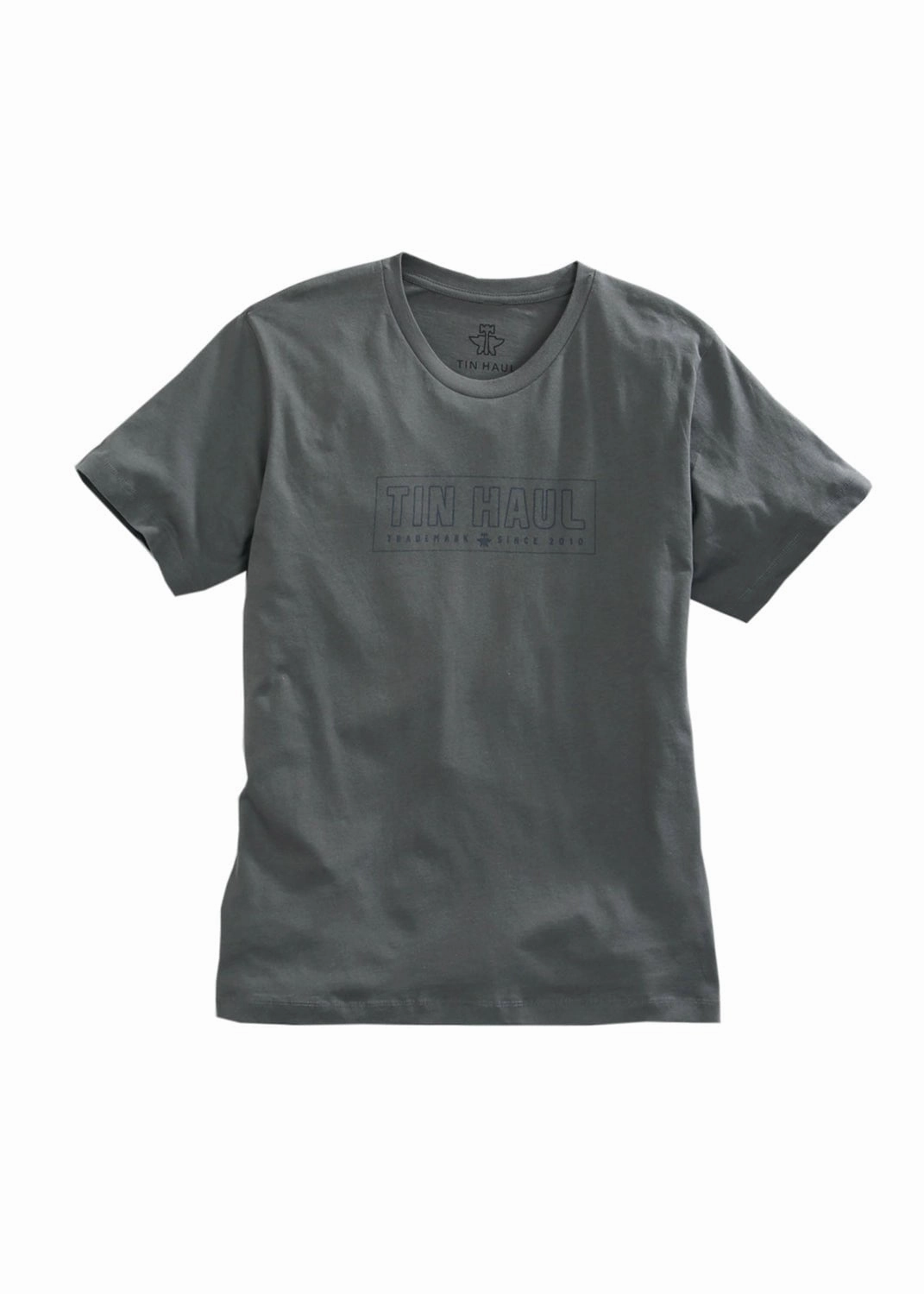 Tin Haul Mens Dark Grey 100% Cotton Trademark Logo S/S T-Shirt Refined Aesthetic