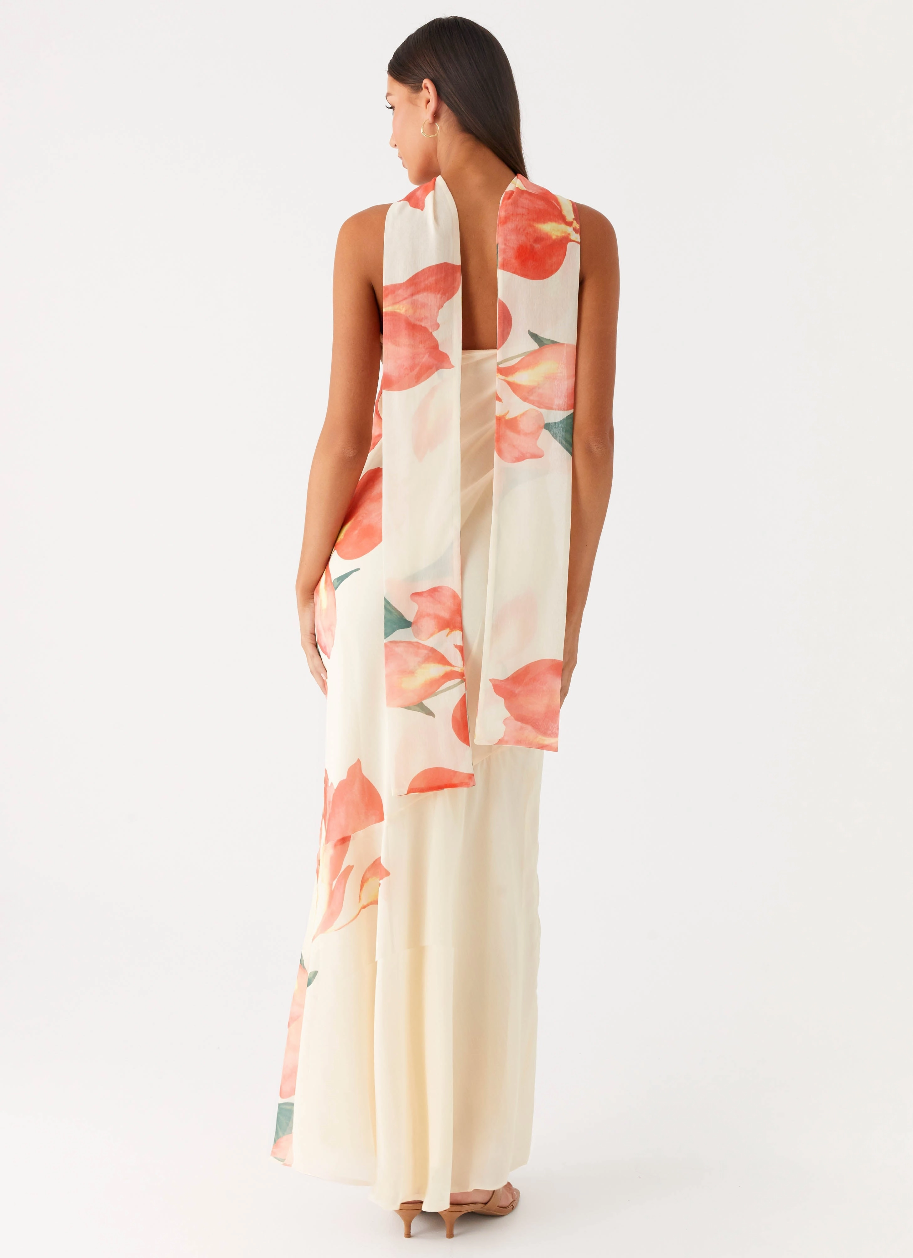 Double Breasted High End Look Under The Pagoda Maxi Dress - Siena Floral