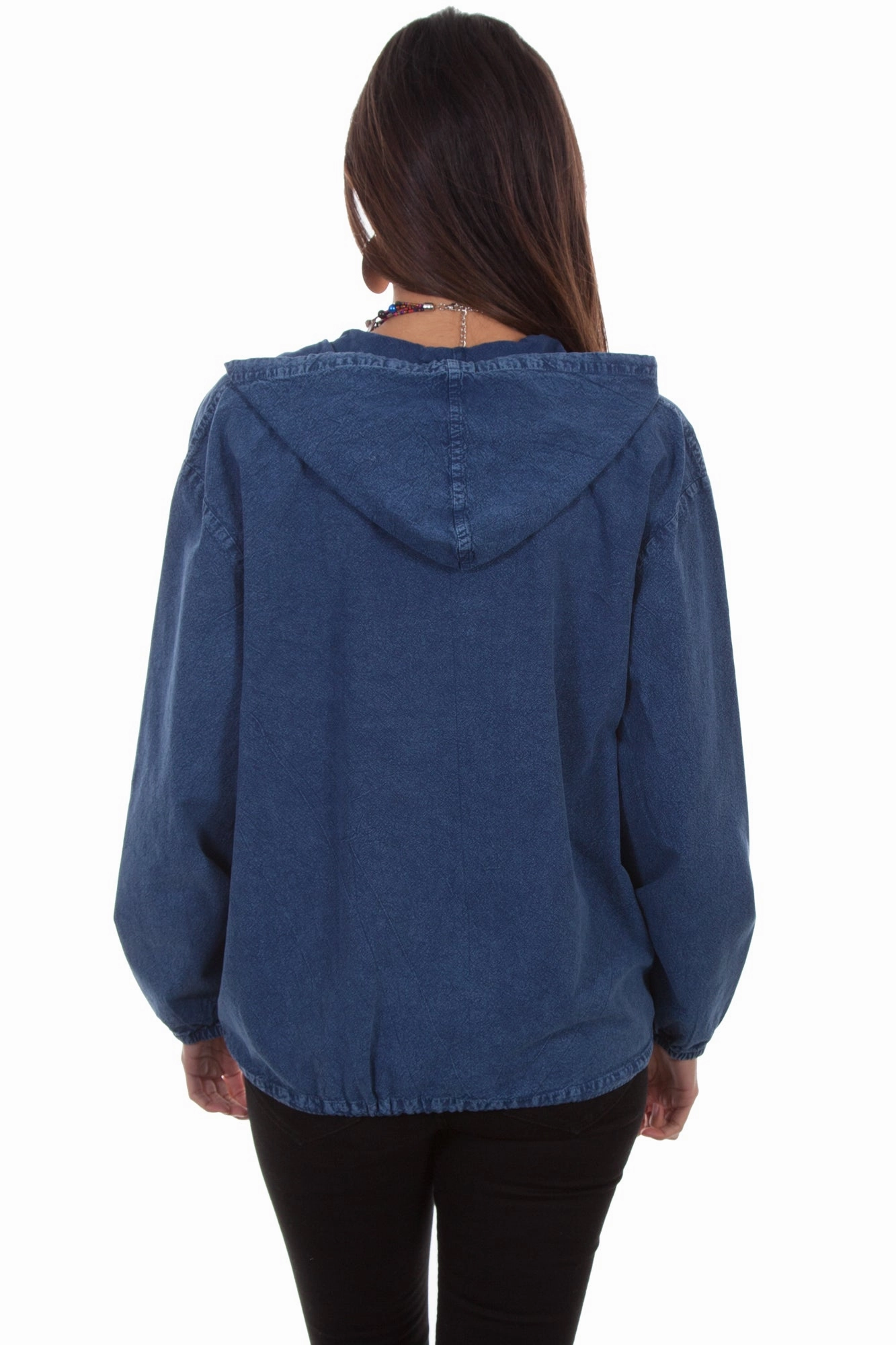 Hydrophobic Treatment Scully Womens Dark Blue 100% Cotton Zip Front Hoodie