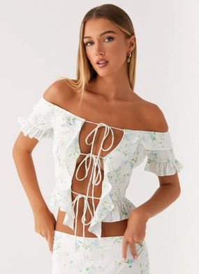 MultiPocketDesign Easycare Star Girl Top - Vintage Ditsy Floral