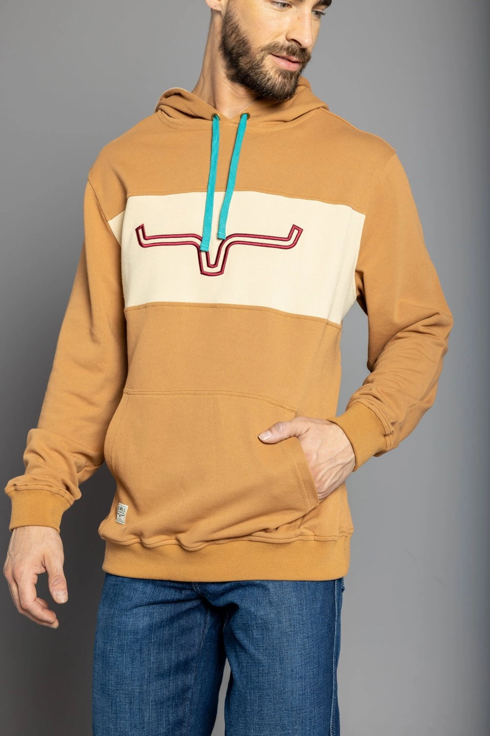 Kimes Ranch Mens Side Winder Hood Work Wear Brown 100% Cotton Hoodie Universal Fit Framework