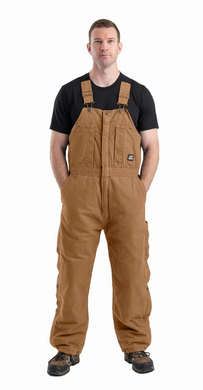AirflowVents Berne Mens Brown Duck 100% Cotton Insulated Bib Overall