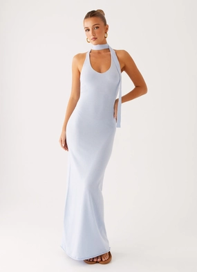 Lounge Moment SustainableCotton Eddie Knit Maxi Dress - Blue
