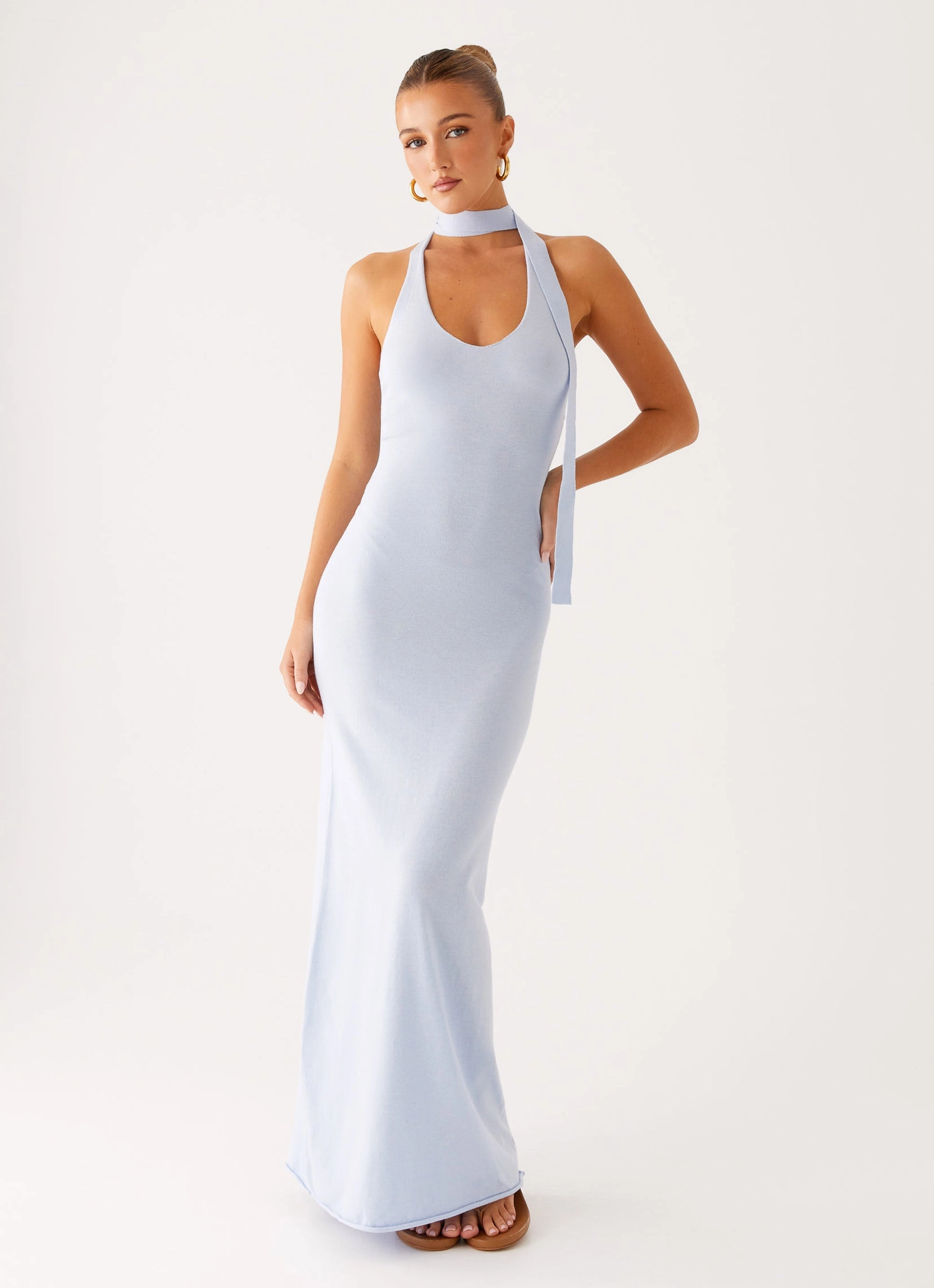 Lounge Moment SustainableCotton Eddie Knit Maxi Dress - Blue
