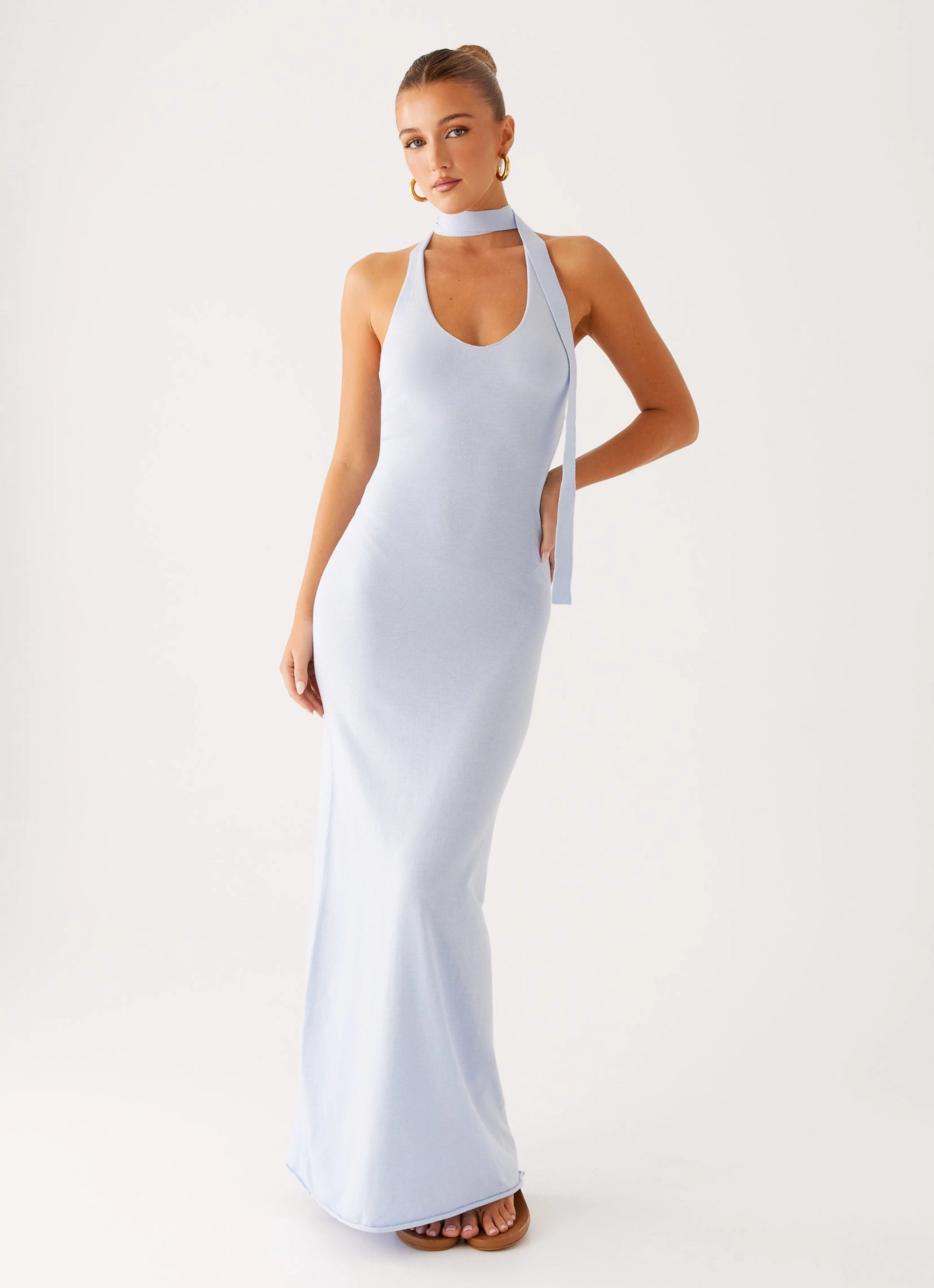 light layering Workwear Eddie Knit Maxi Dress - Blue