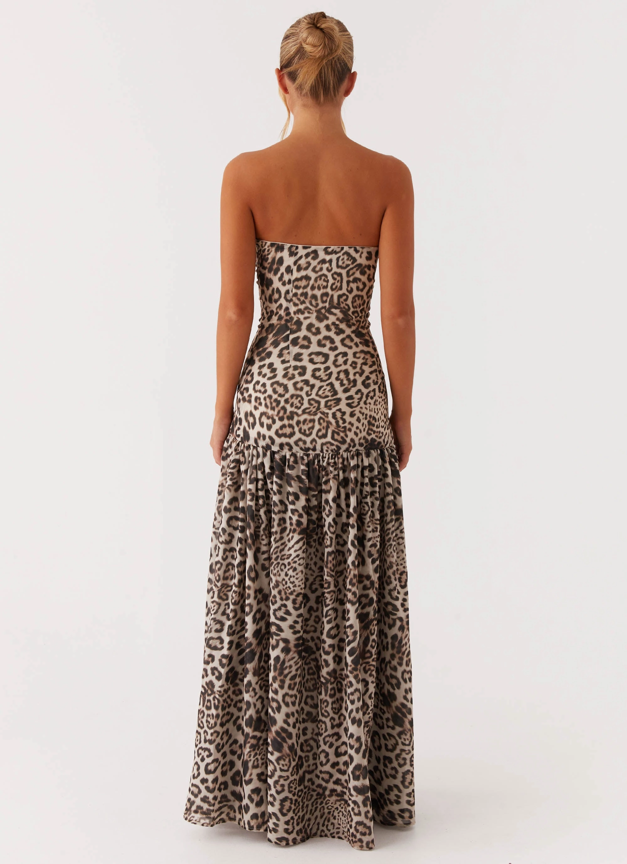 Eden Strapless Maxi Dress - Leopard Evening Mood Sleek Motion