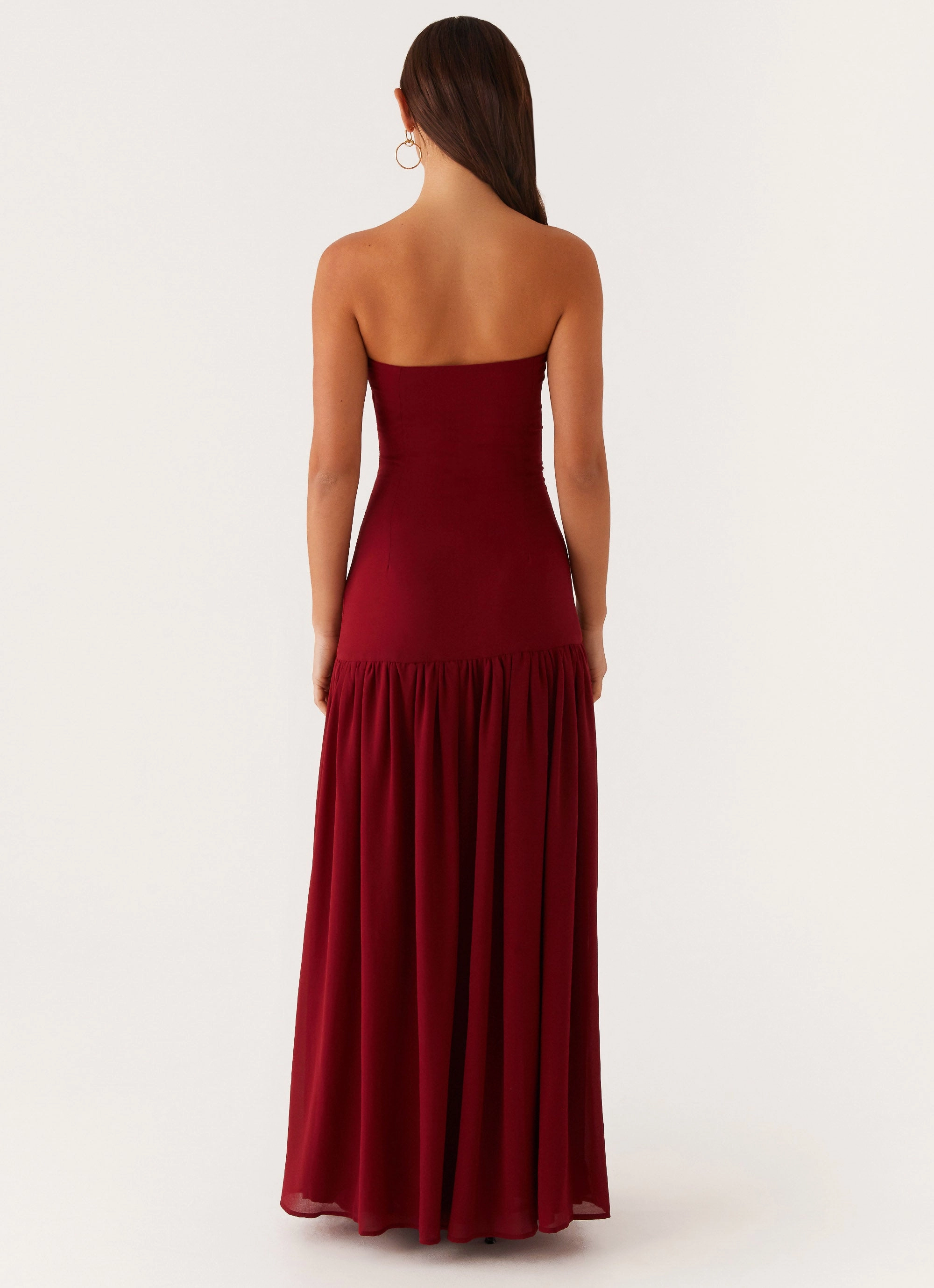 Eden Strapless Maxi Dress - Maroon Trendy Must Have Comfortable Outerwear