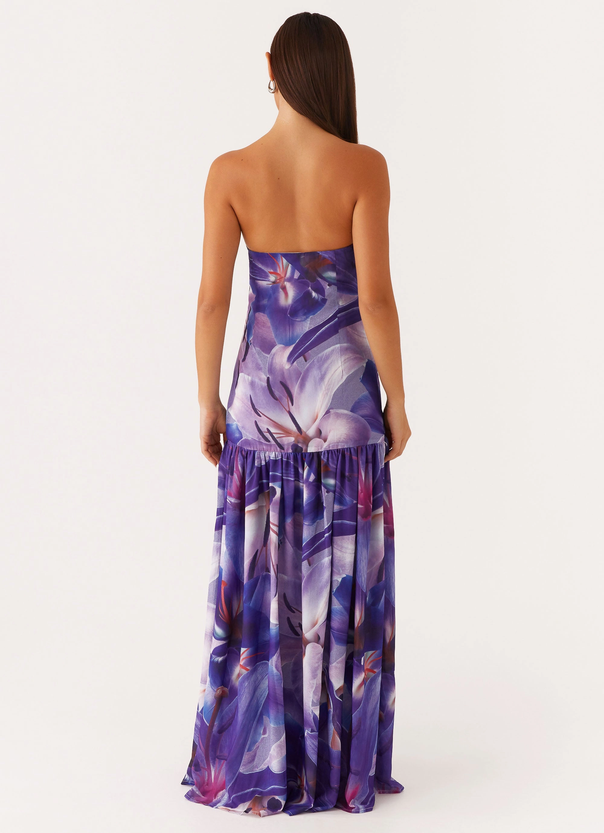 Air Comfort Guest Shine Eden Strapless Maxi Dress - Purple White Lilly