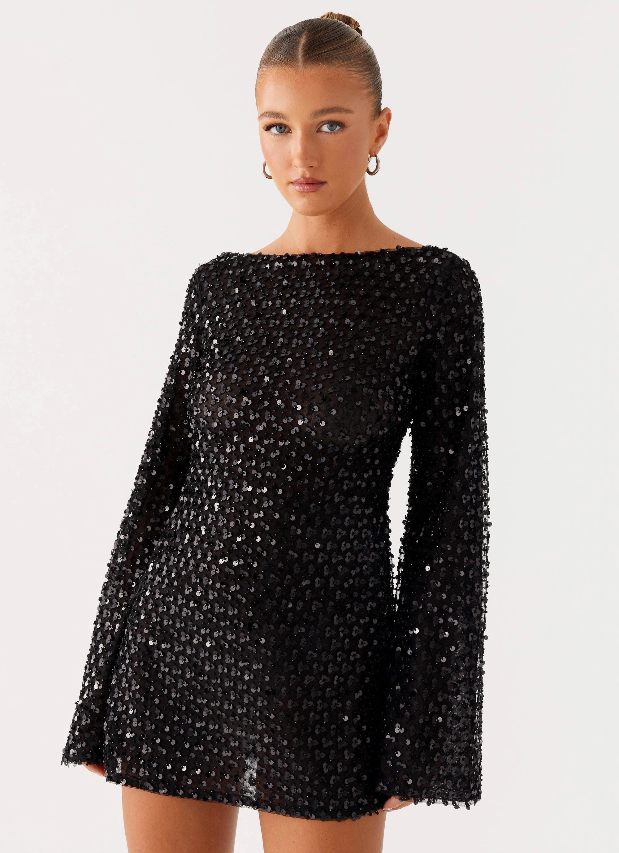 Casual Lines Edessa Sequin Mini Dress - Black