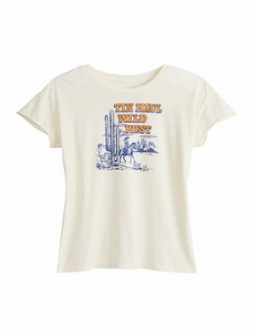 Tin Haul Womens Wild Wild West White 100% Cotton S/S T-Shirt Non-irritating