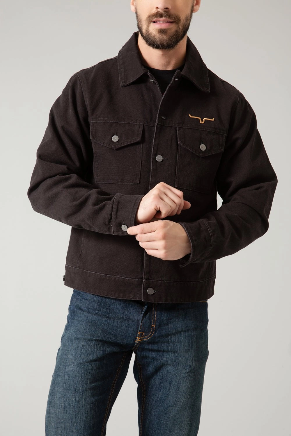 Layer Up Style Compact Packability Kimes Ranch Mens Marshall Jacket Black 100% Cotton Canvas Jacket