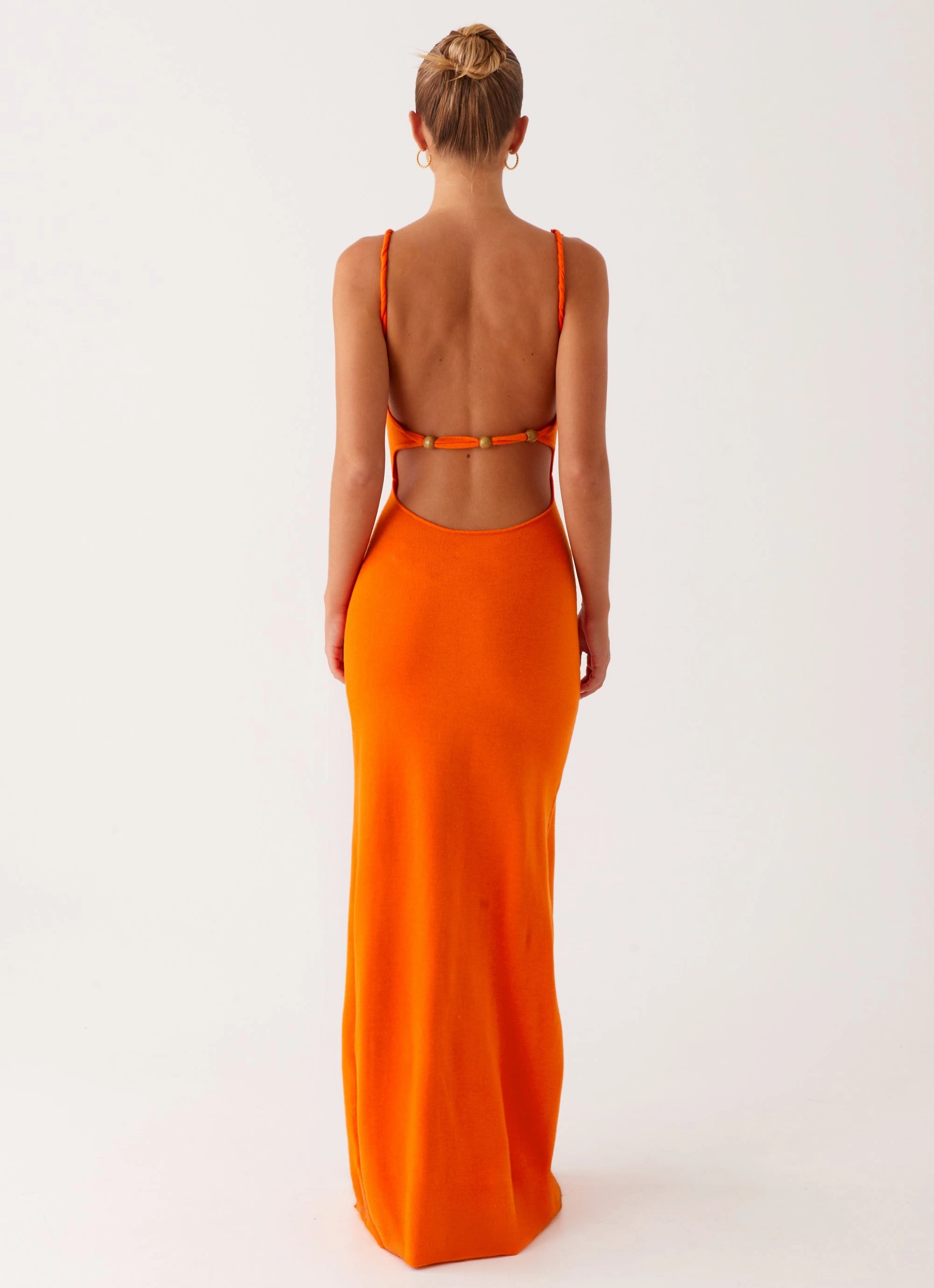 Outerwear Staple Classic Outerwear Elaina Knit Maxi Dress - Orange