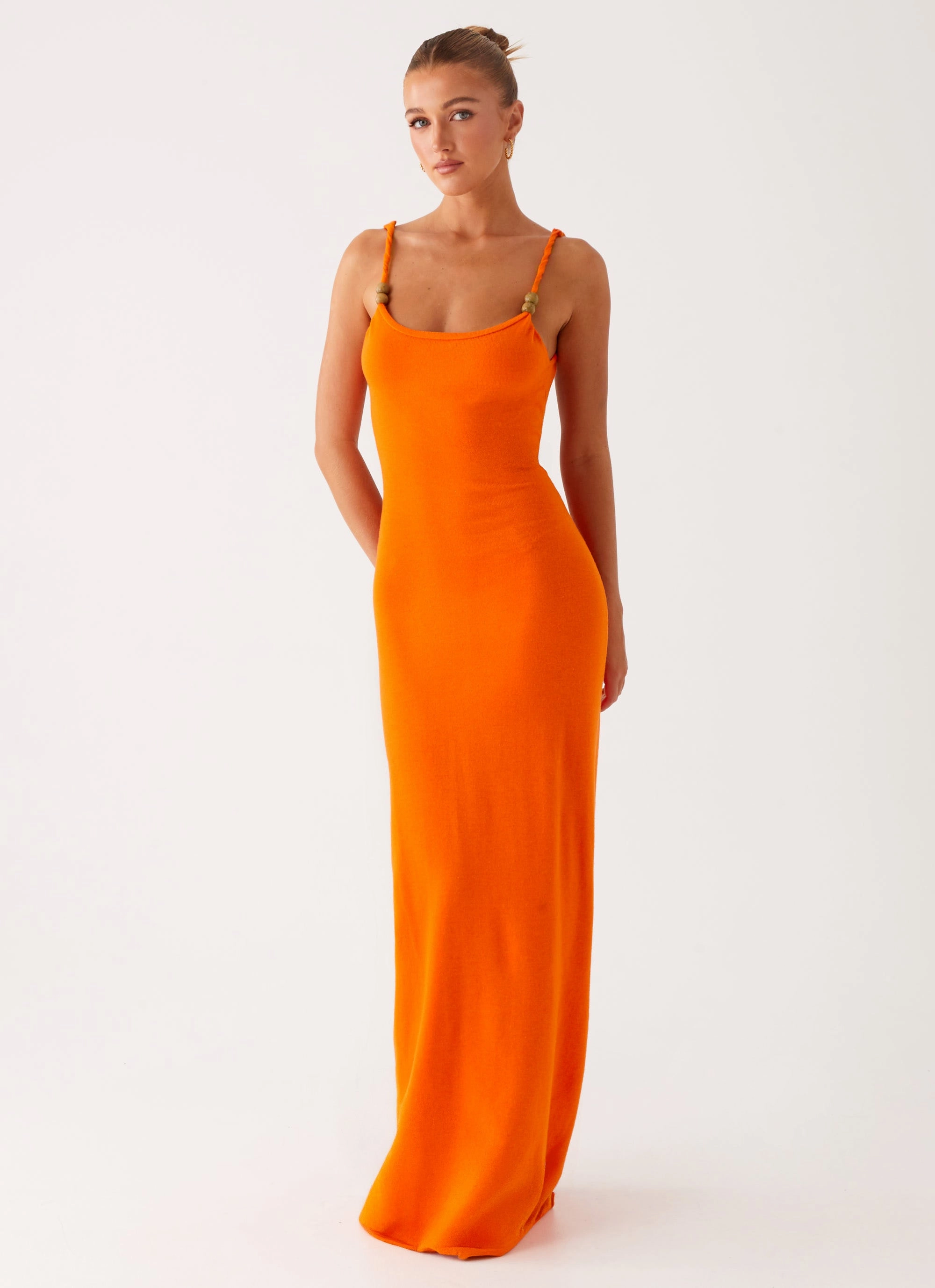 Elaina Knit Maxi Dress - Orange Winter Style Piece