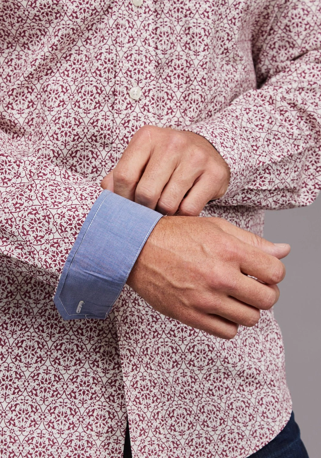 Stetson Mens 2036 Vintage Wine 100% Cotton 1 Pkt L/S Shirt Workwear Approved UV Protective Fabric