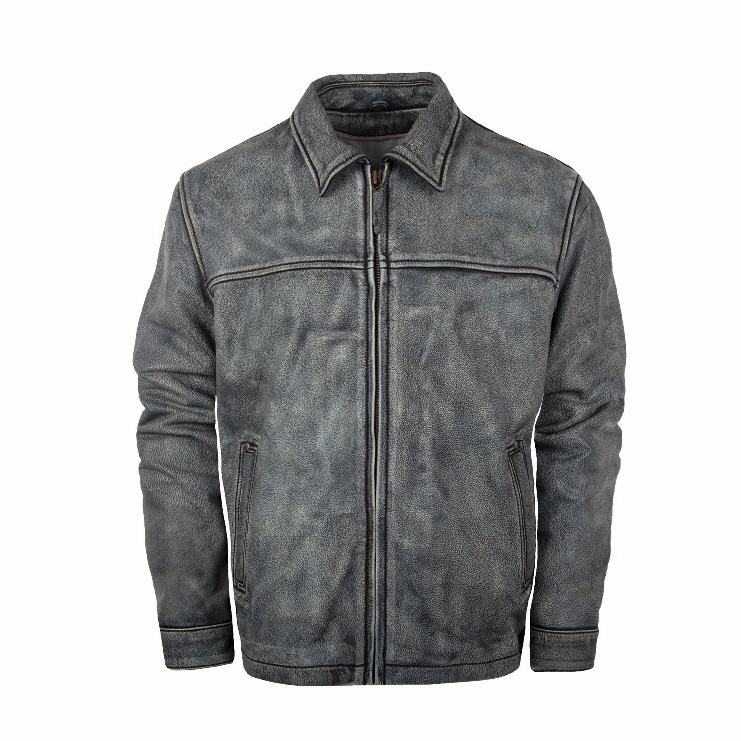 Low Maintenance Fabric Cold Days STS Ranchwear Mens Rifleman Stone Wash Leather Leather Jacket