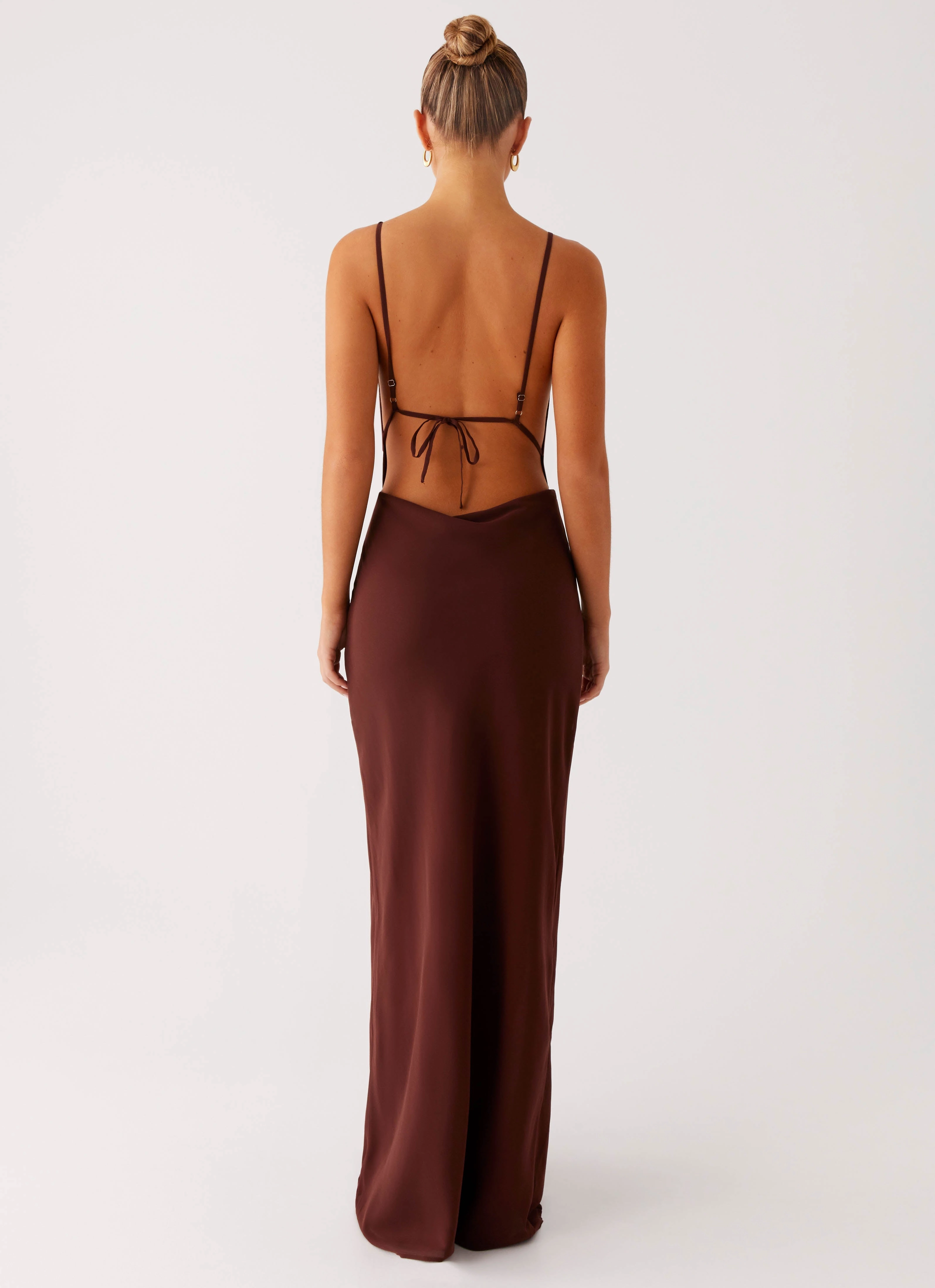 Elation Cowl Neck Maxi Dress - Chocolate Winter Protection