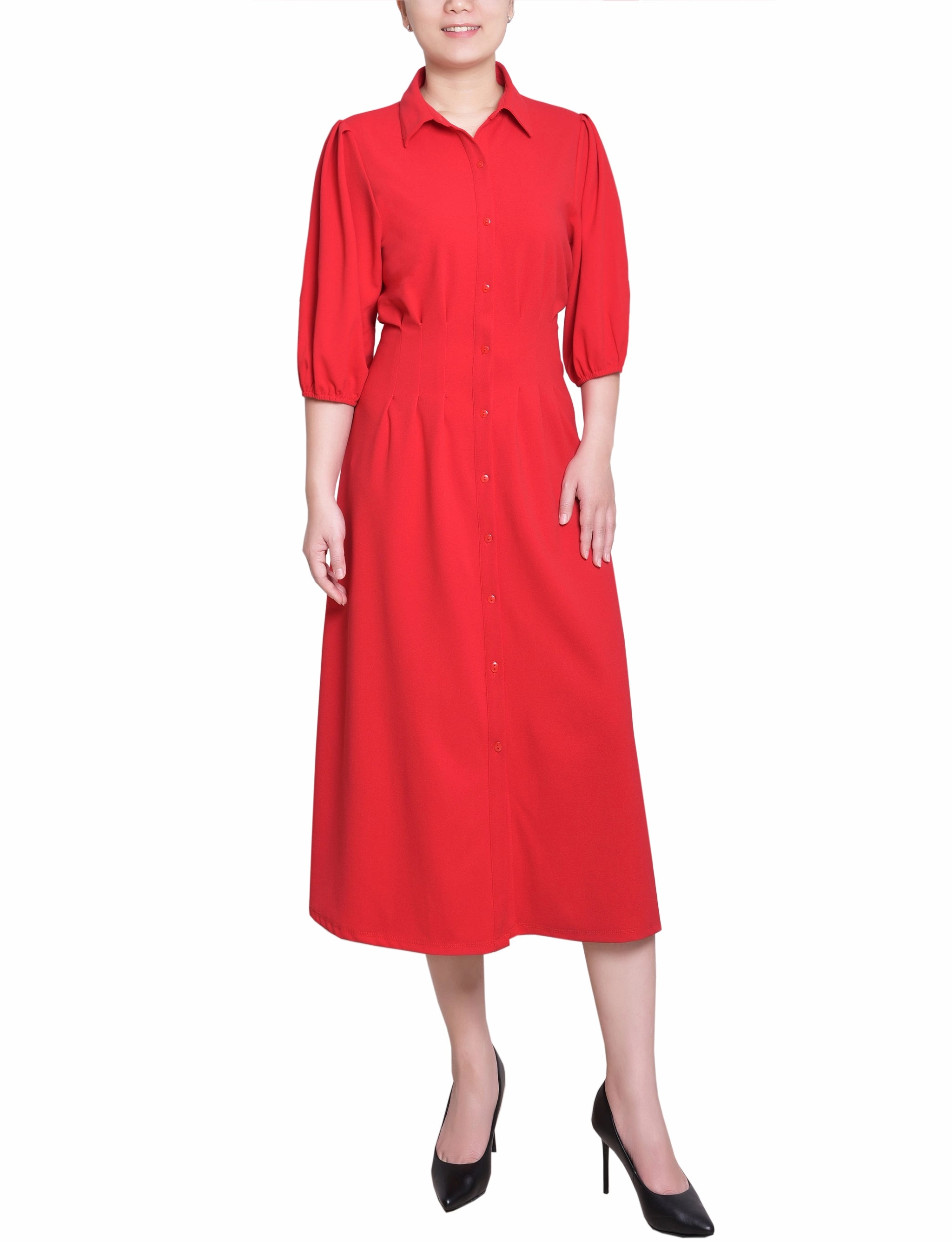 Elbow Sleeve Midi Dress Mature Glam