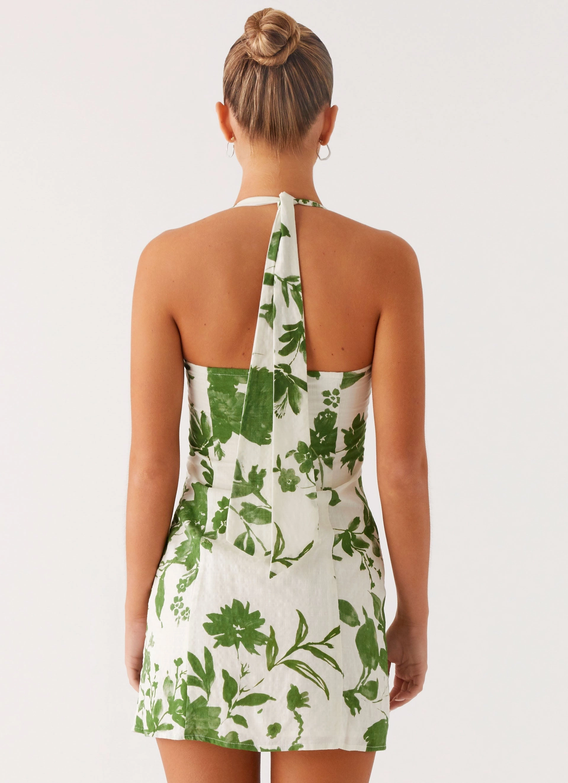 Melora Mini Dress - Verdant Bloom Waterproof Fabric Cozy Layer