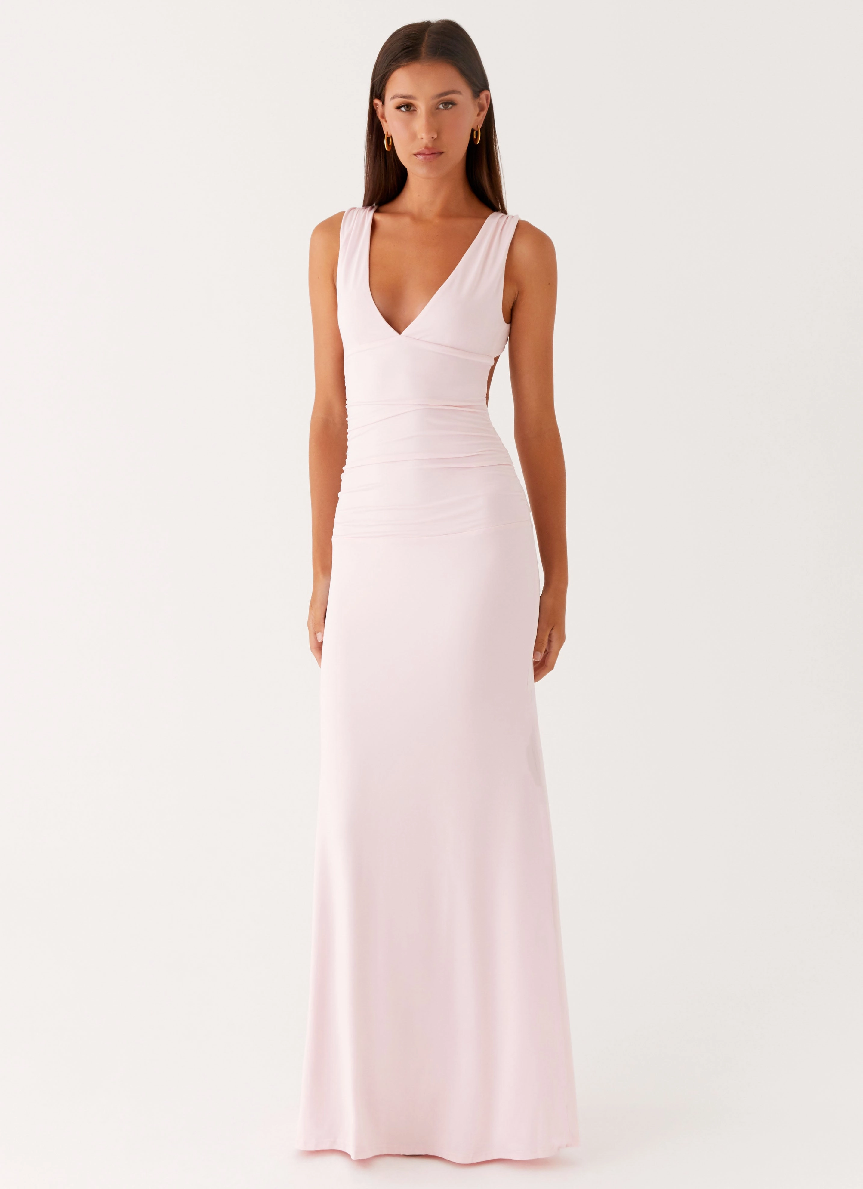 Insulated Fashion Cherry Sky Maxi Dress - Baby Pink