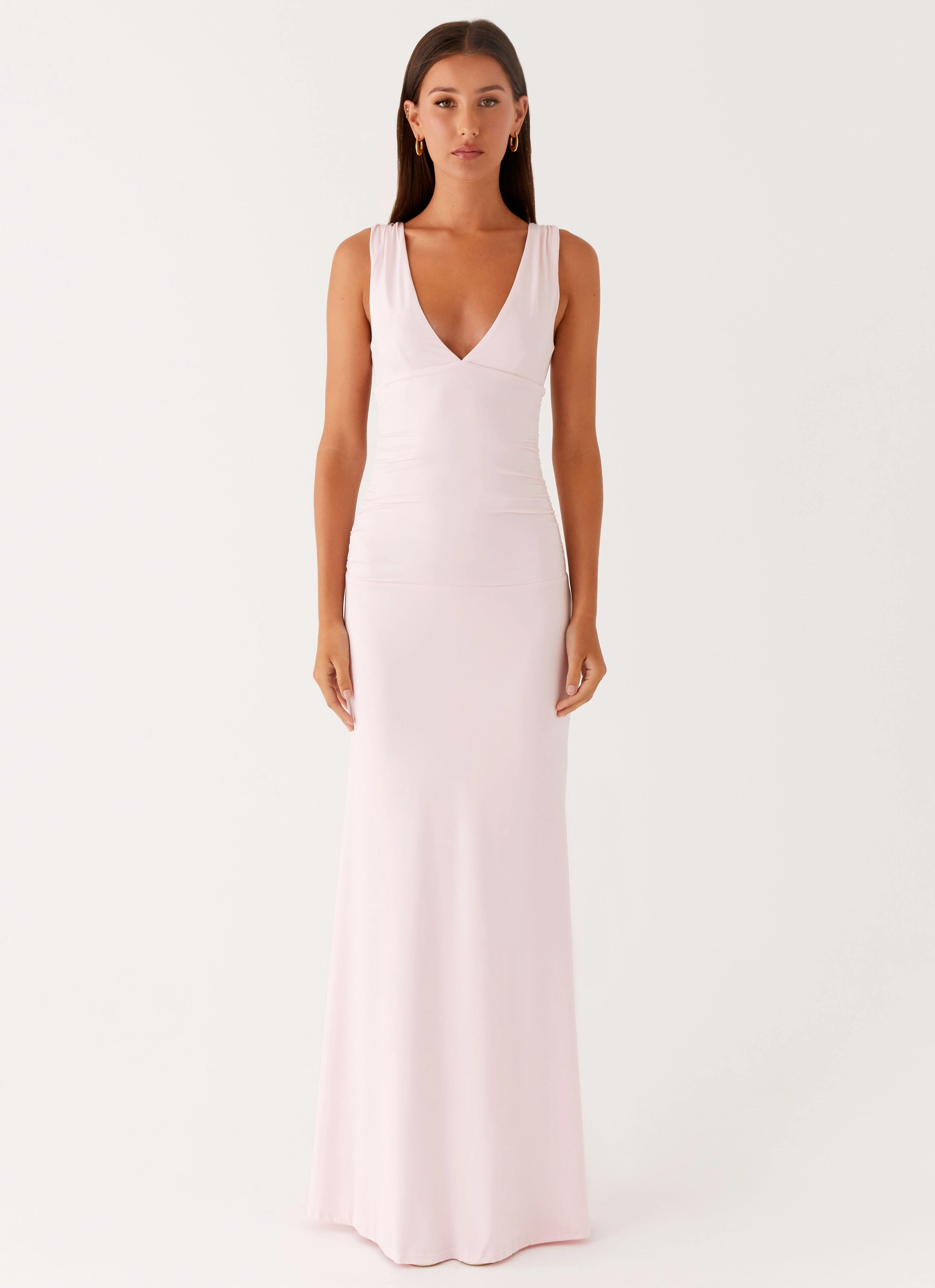 Cherry Sky Maxi Dress - Baby Pink Cold Protection