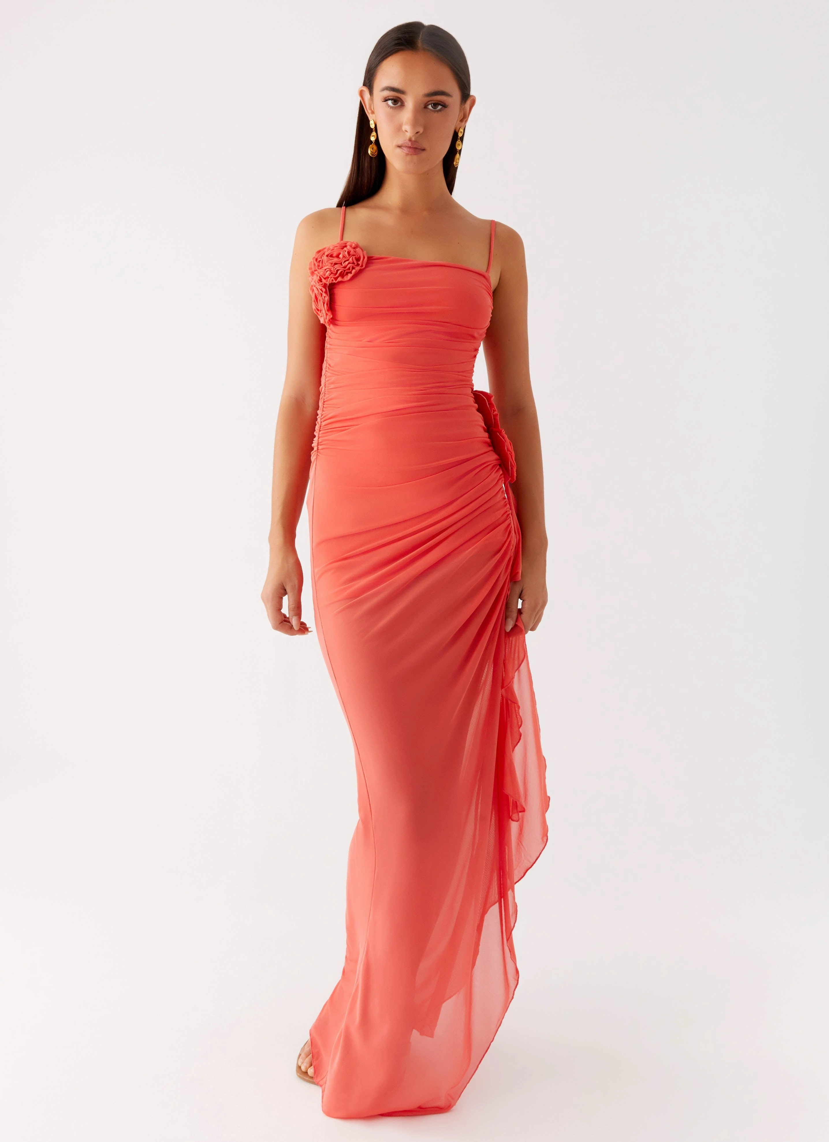 Louana Maxi Dress - Coral Modern Puffer