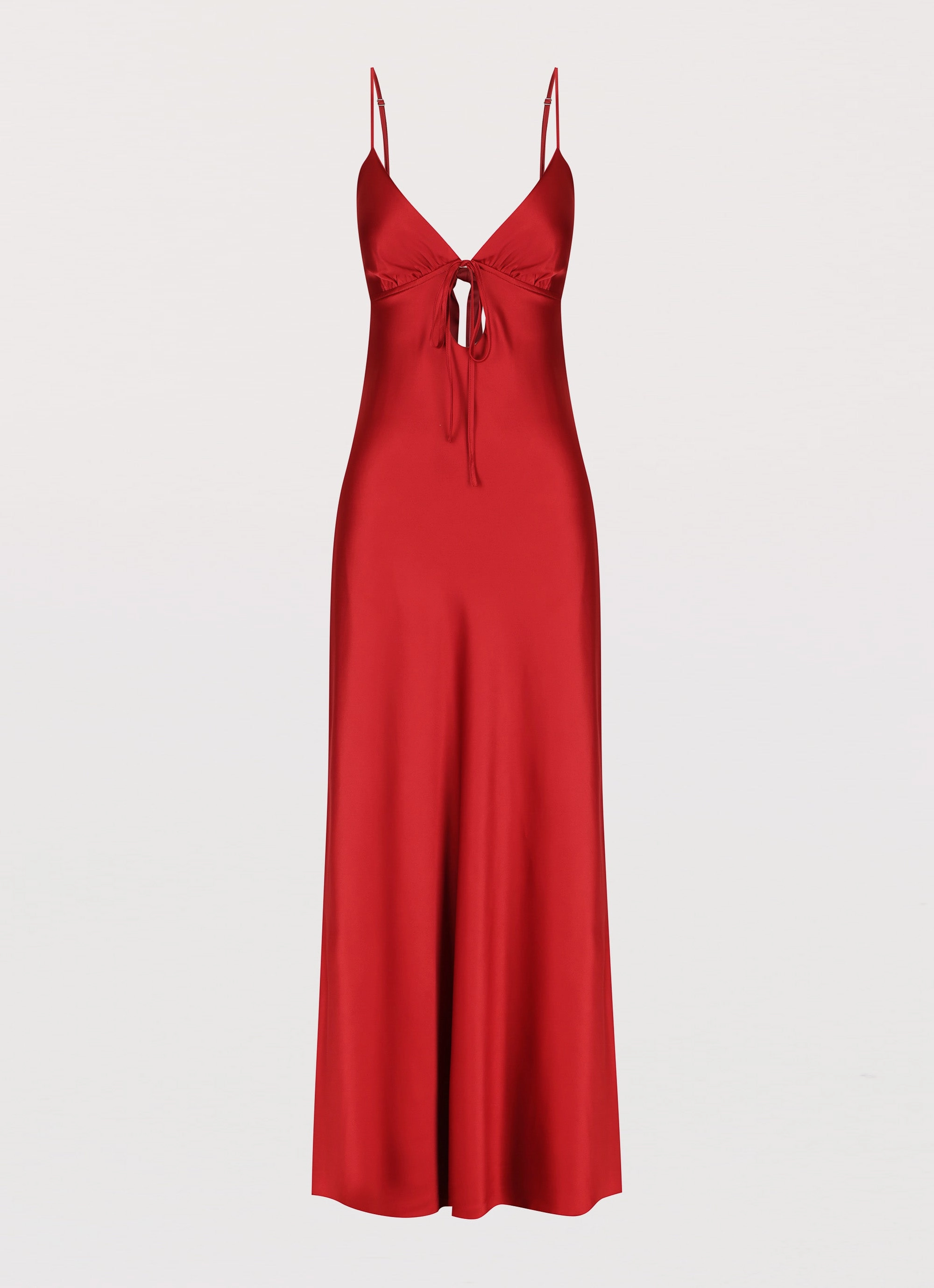 Smooth Wear Versatile and Comfortable Flora Satin Maxi Dress - Cherry