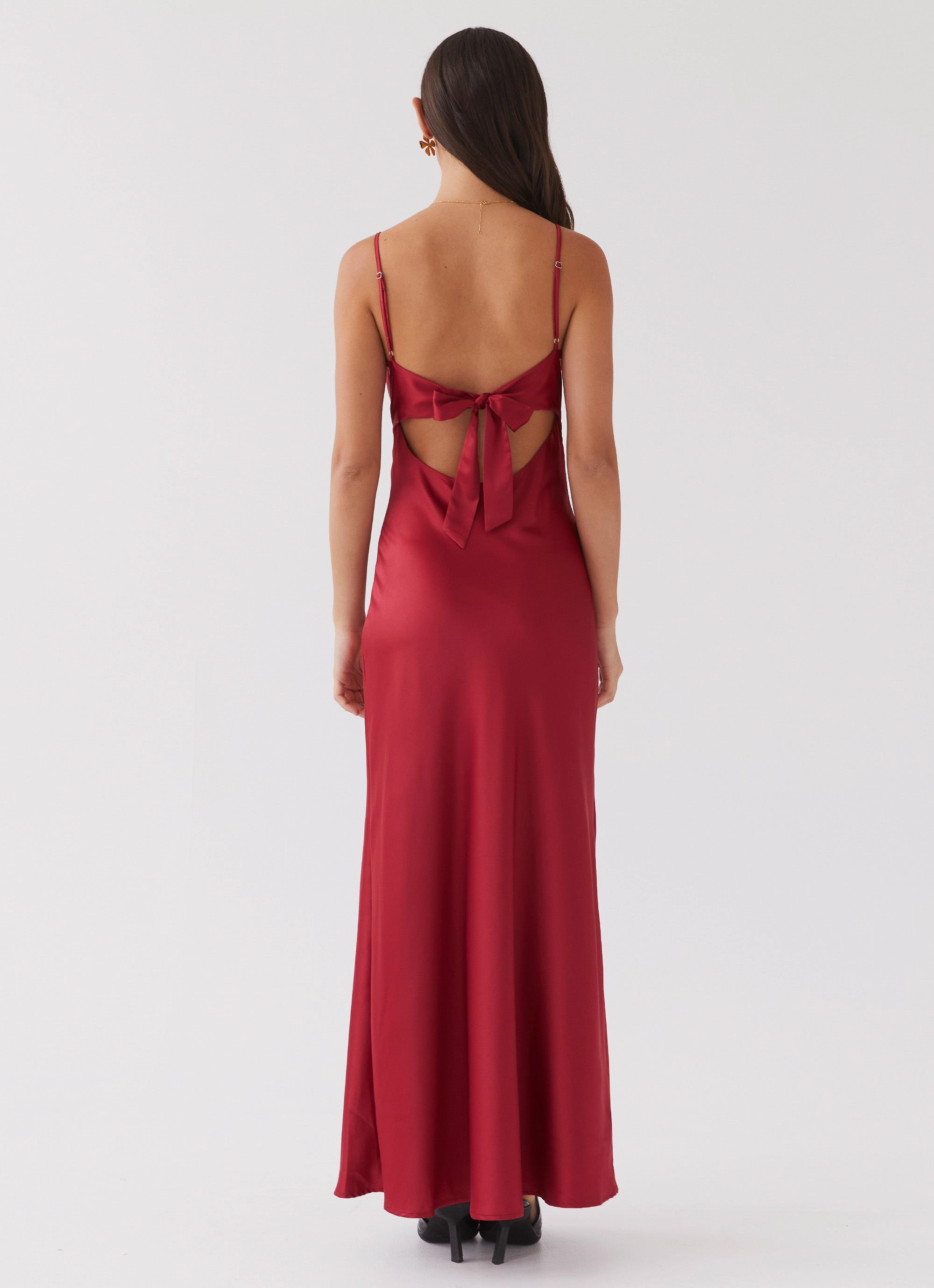 Flora Satin Maxi Dress - Cherry Spring Layer