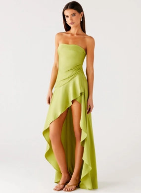 Padded Layer Luxury Appeal Bodie Maxi Dress - Lime