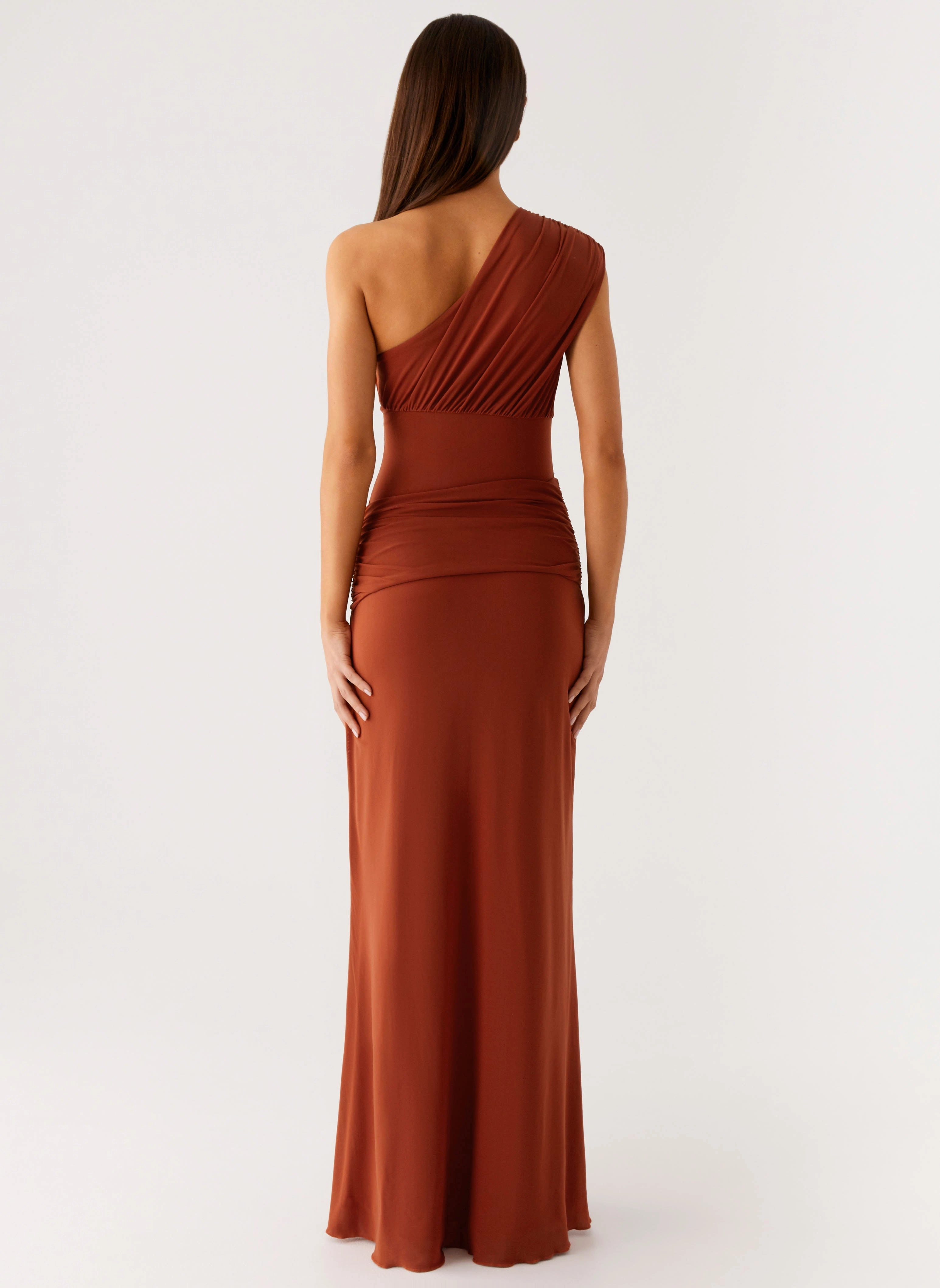 Cold Weather Protection Glimmer Maxi Dress - Rust