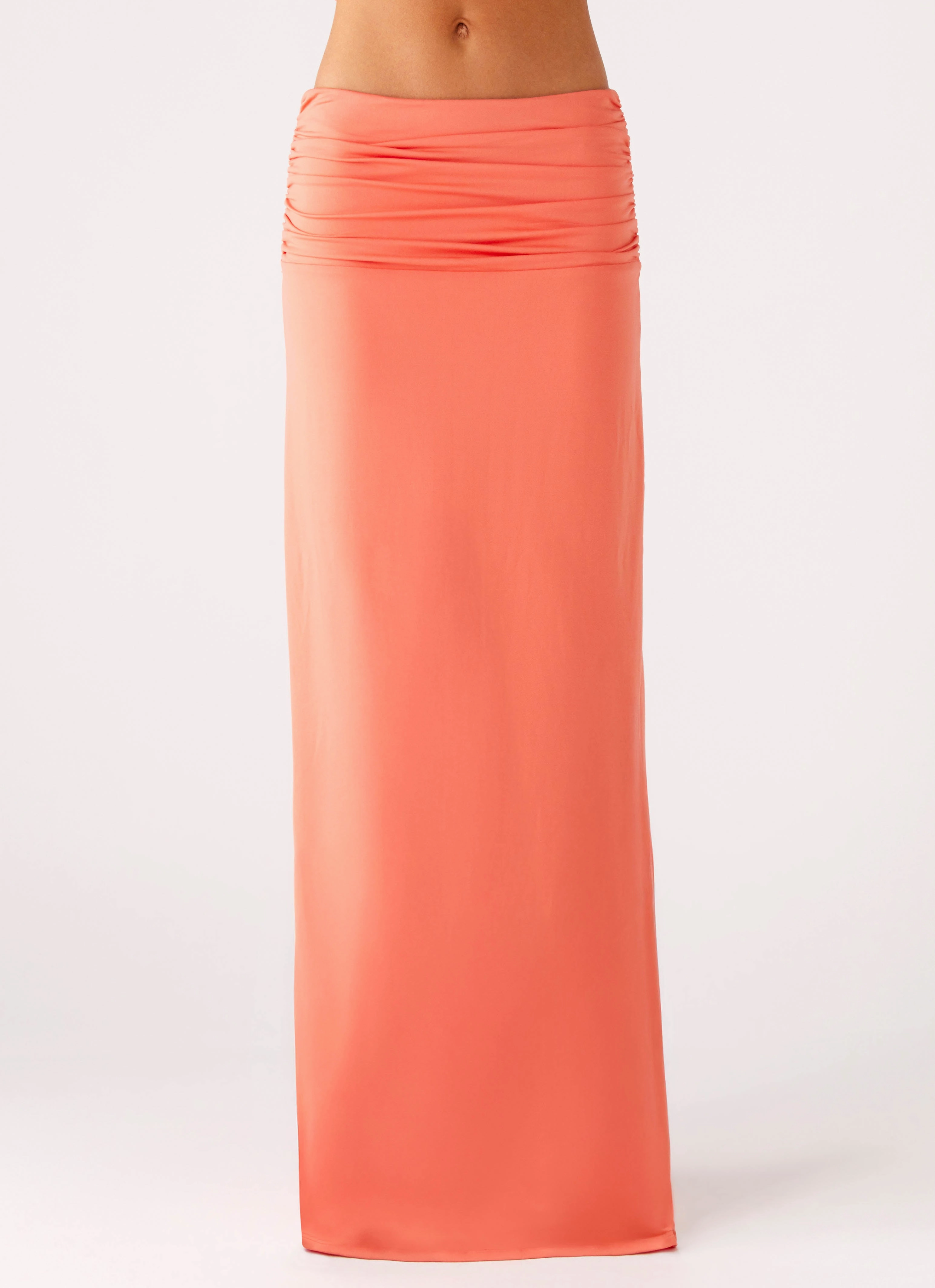 Elisabetta Maxi Skirt - Coral smooth zipper
