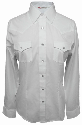 Abrasion Resistant Edges Lightweight texture Ely & Walker Womens Solid White Western Shirt L/S Poly/Cotton