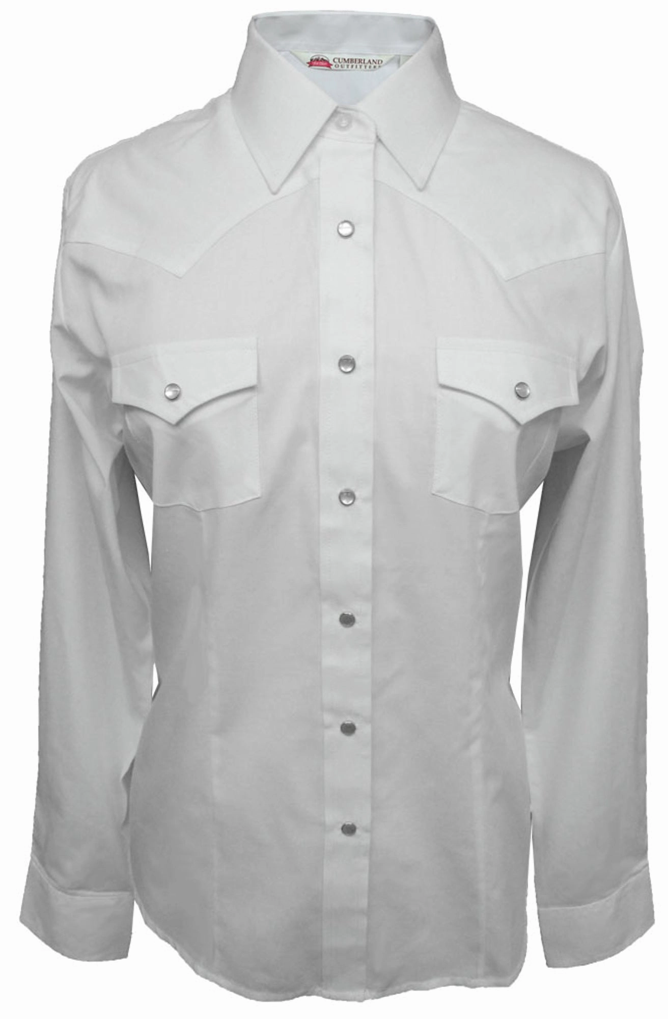 Camouflage Print Eco Friendly Dye Ely & Walker Womens Solid White Western Shirt L/S Poly/Cotton