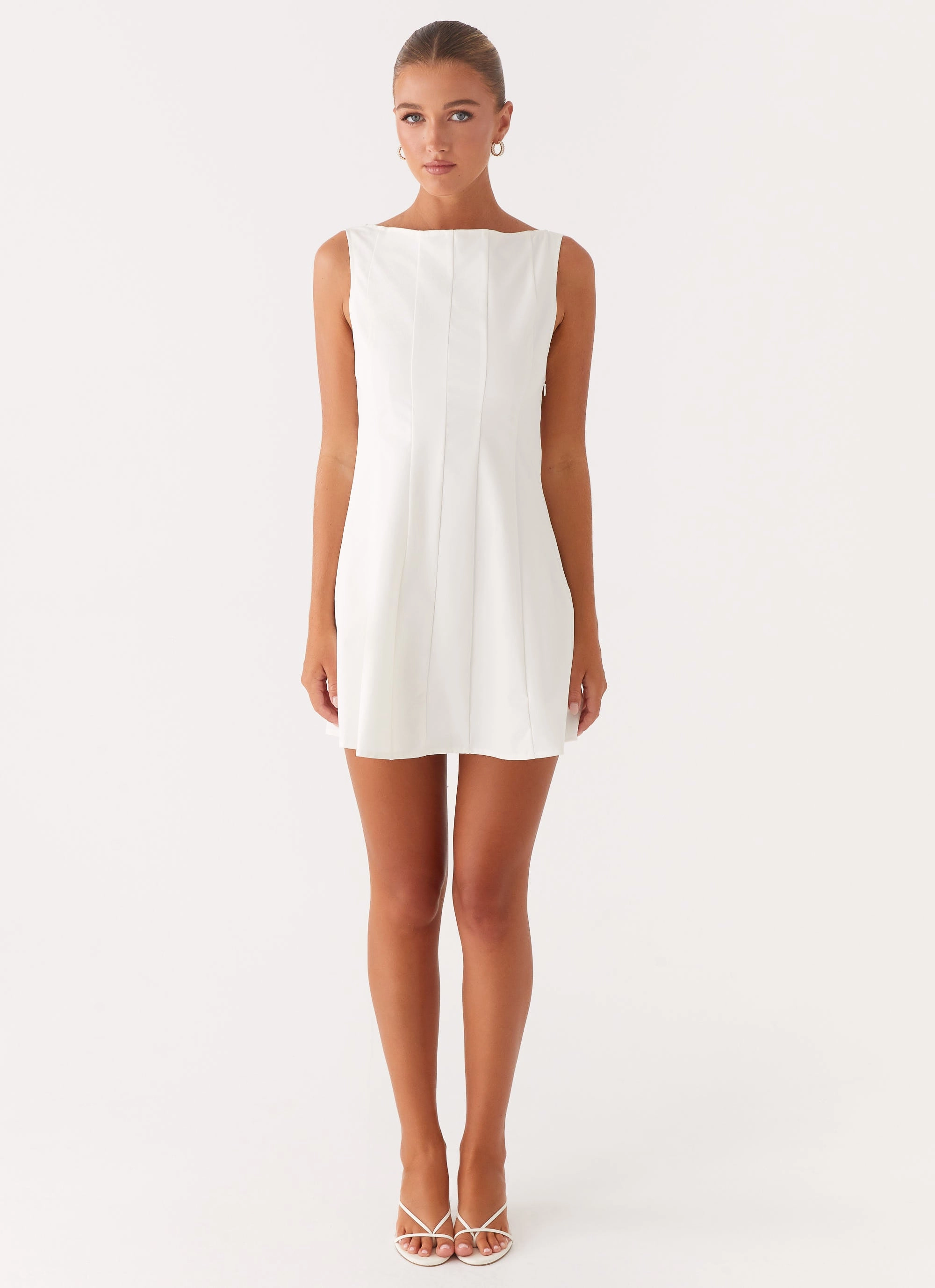Emelie Mini Dress - White Minimalist Design Edgy Twist