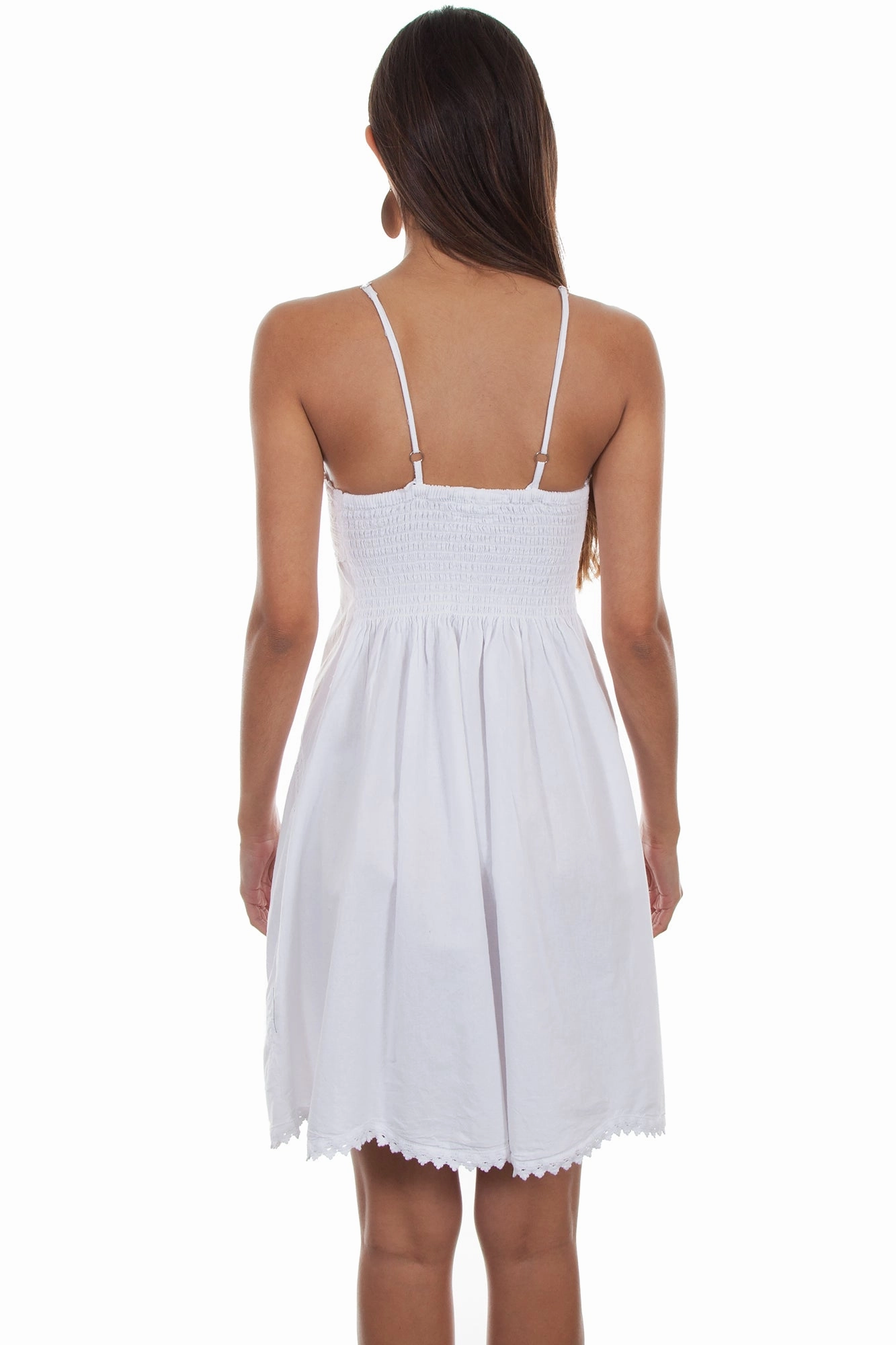 Scully Womens White 100% Cotton Summery S/L Dress Cold Ready Versatile Piece