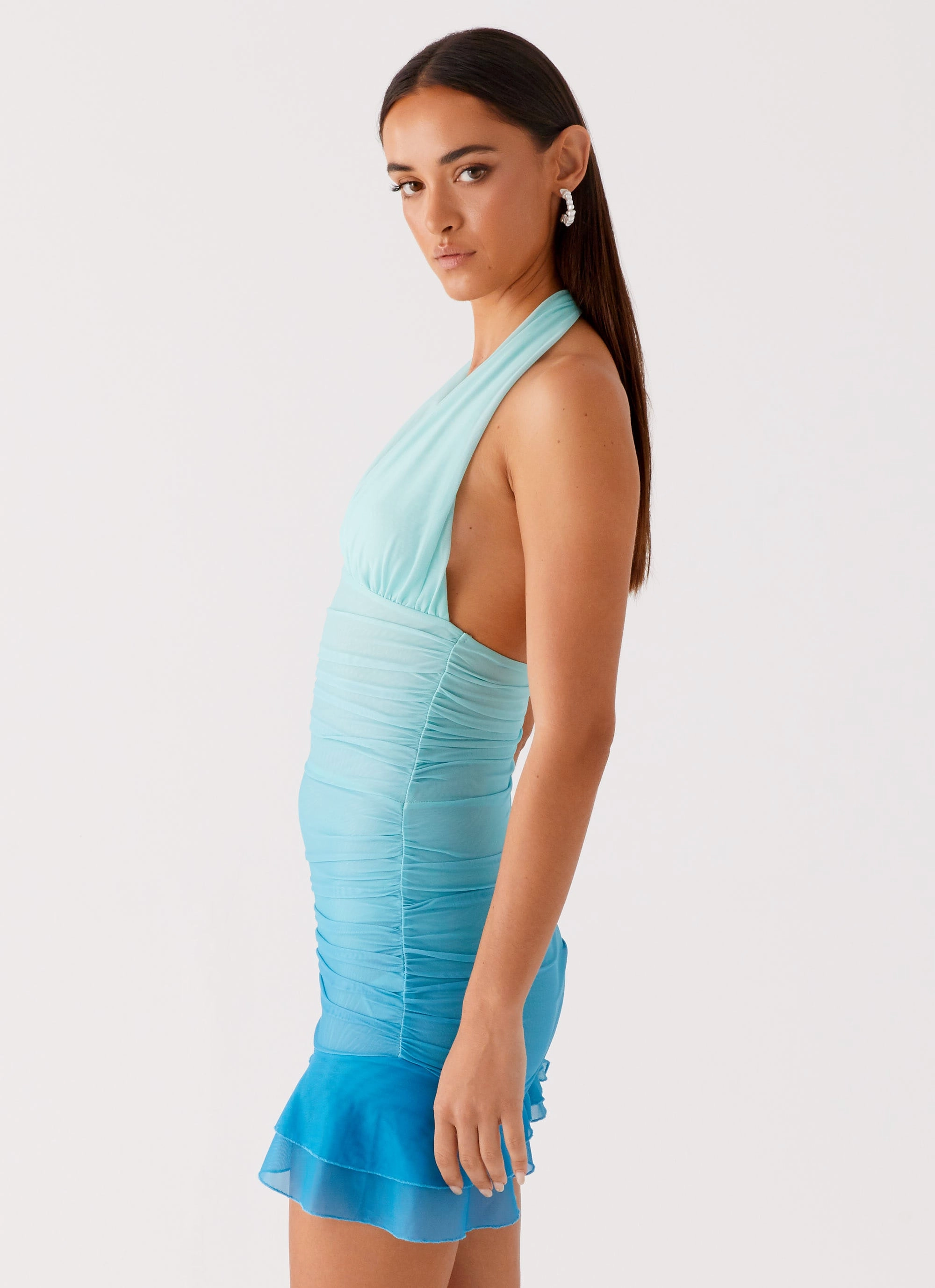 Emilio Halter Mini Dress - Blue Gradient Premium Material