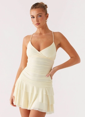 Emily Mini Dress - Yellow Oversized Fit