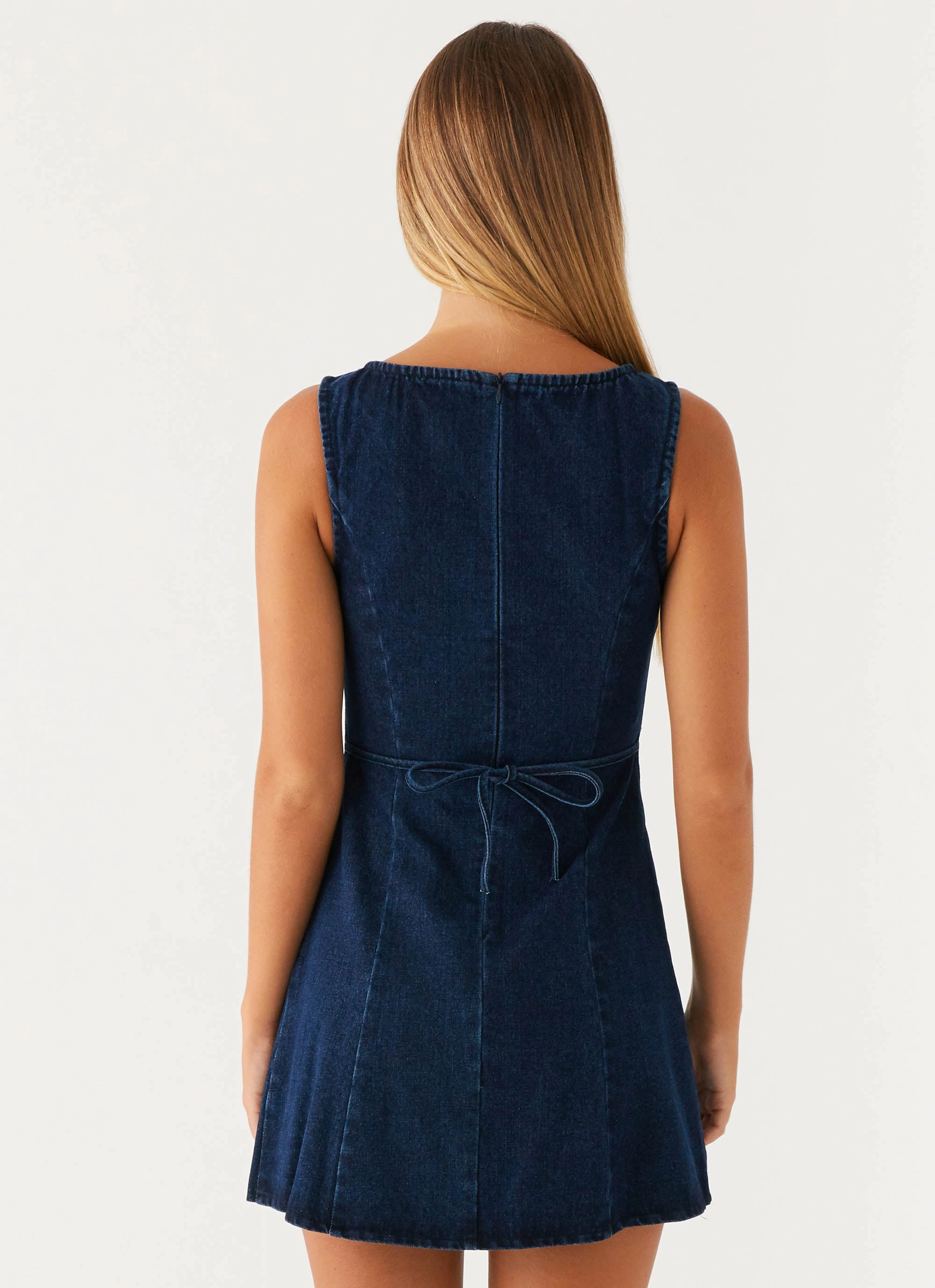Rochelle Denim Mini Dress - Blue Edgy-Look