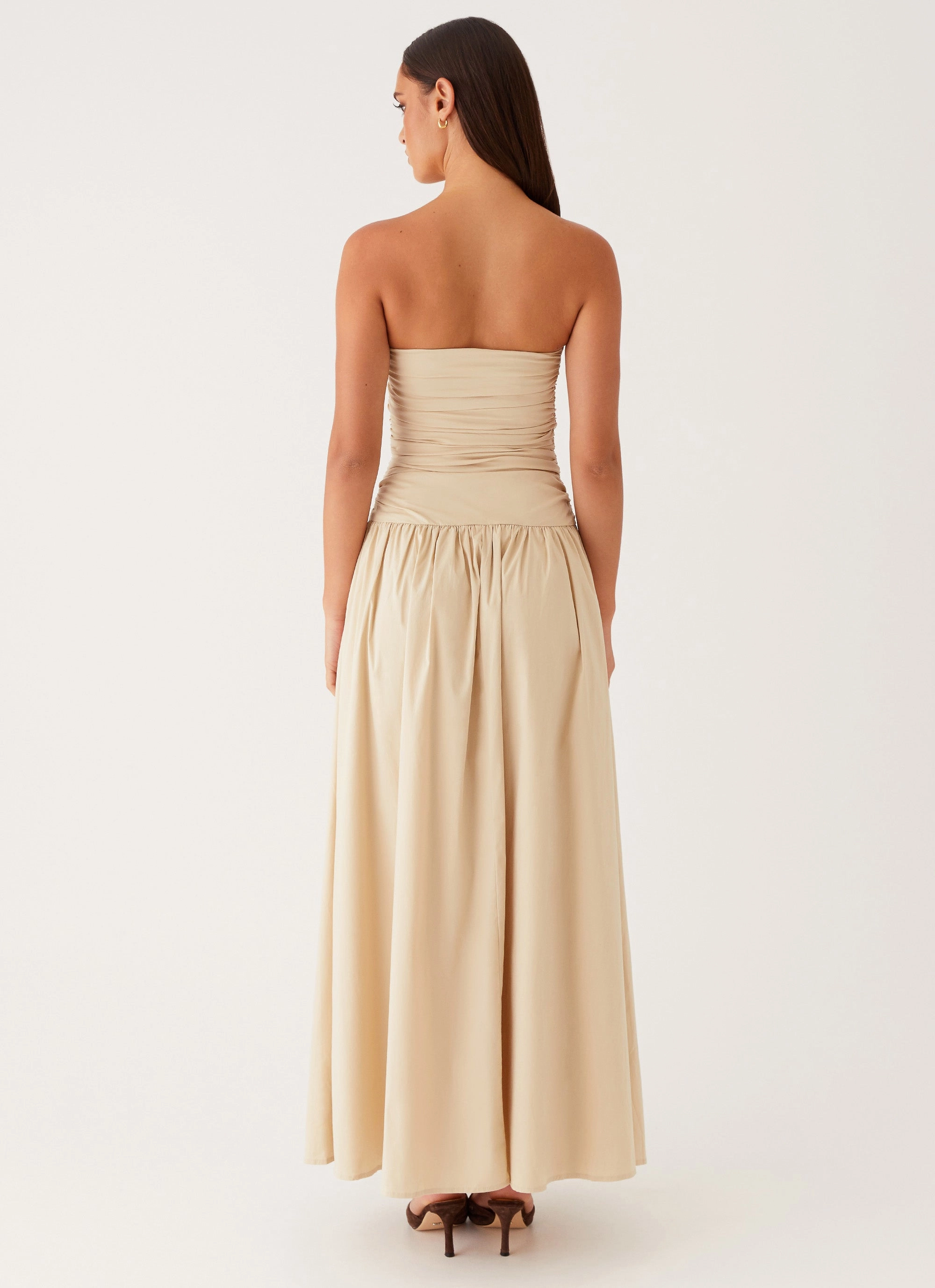 Carmel Maxi Dress - Ivory Quilted Pattern