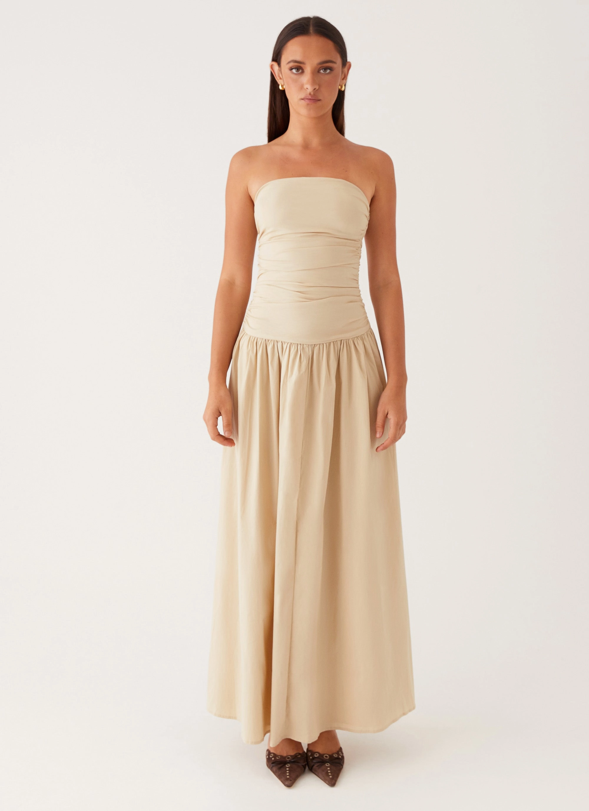 Carmel Maxi Dress - Ivory Urban Fashion Comfortable Outerwear
