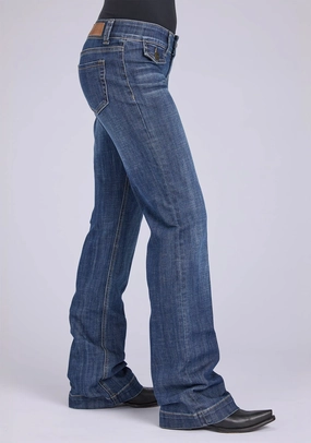 Tin Haul Womens 280 Rosie Fit Flaps Blue Cotton Blend Go To Jeans Classic Weekend Getaway