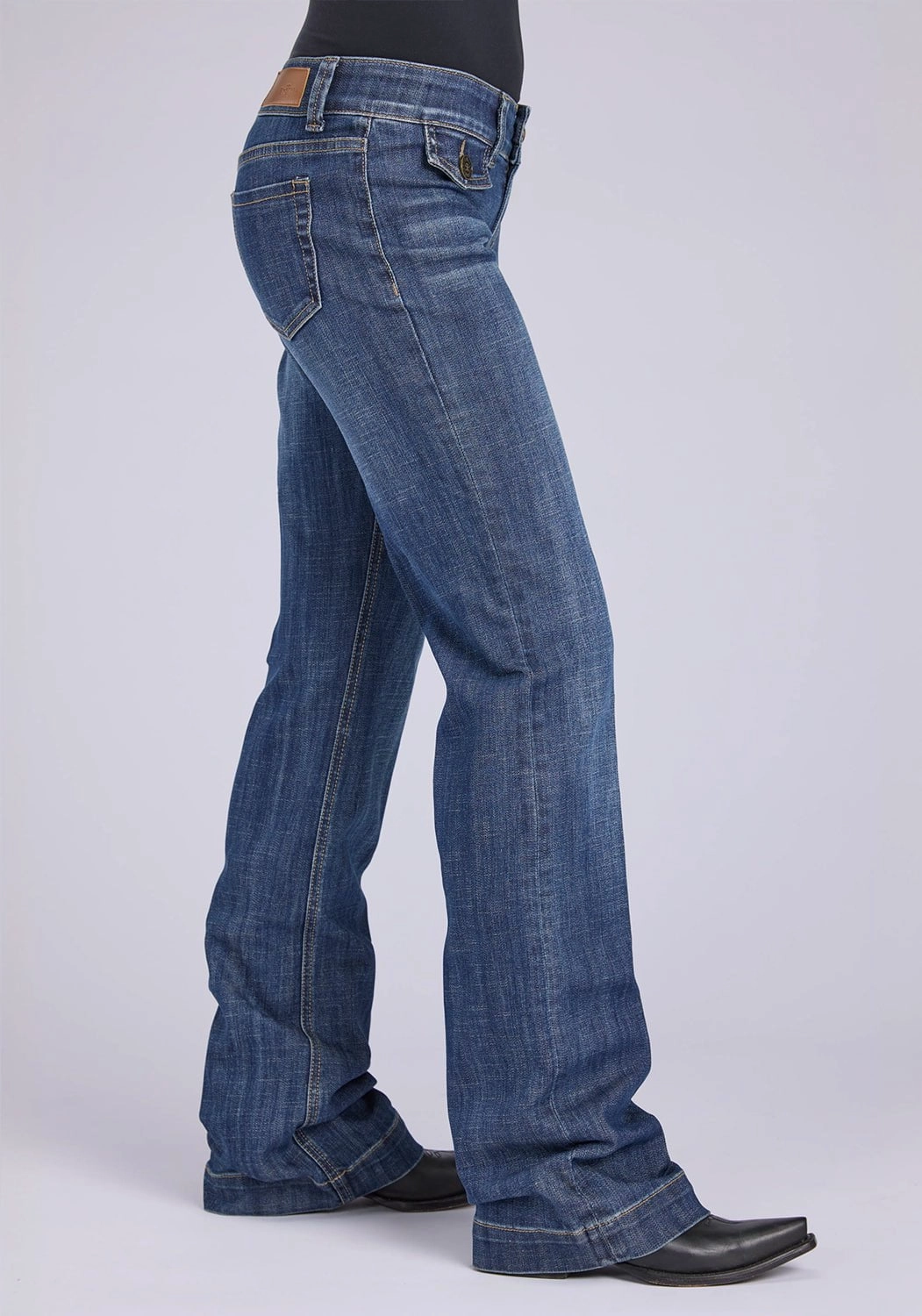 Modern Look Tin Haul Womens 280 Rosie Fit Flaps Blue Cotton Blend Go To Jeans