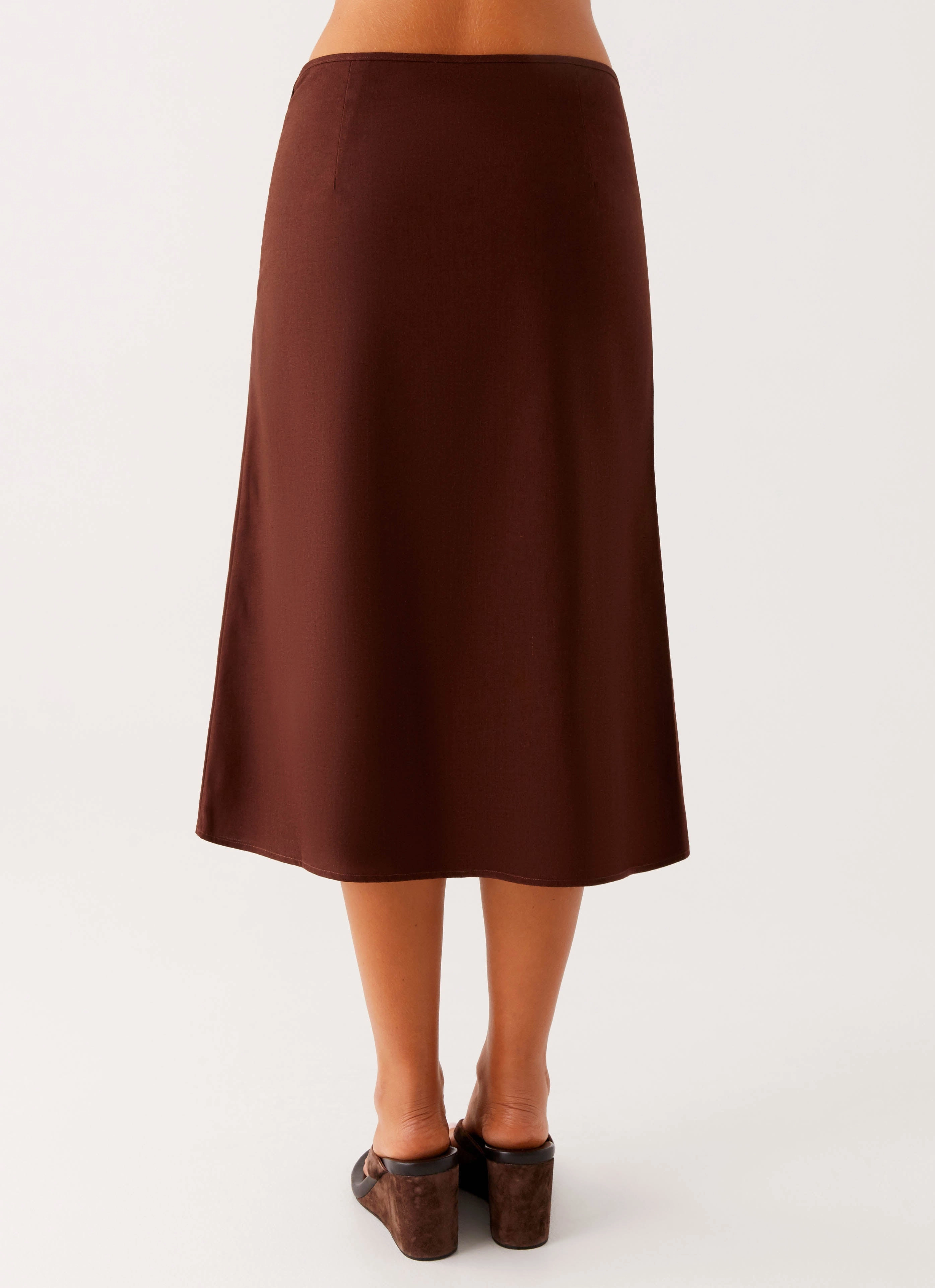 Esther Midi Skirt - Chocolate Style Fusion Velvet Finish