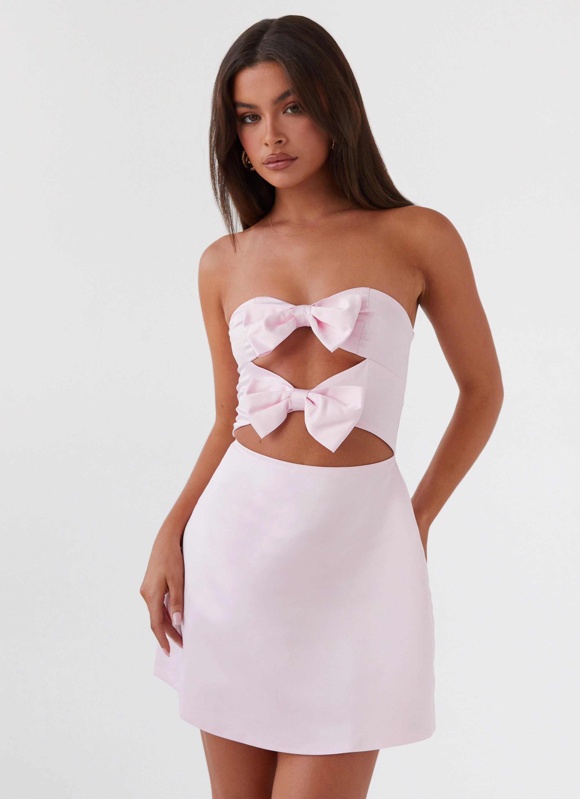 Warm Layer Girl Crush Bow Mini Dress - Pink