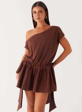 Ettie Mini Dress - Chocolate Compact Jacket
