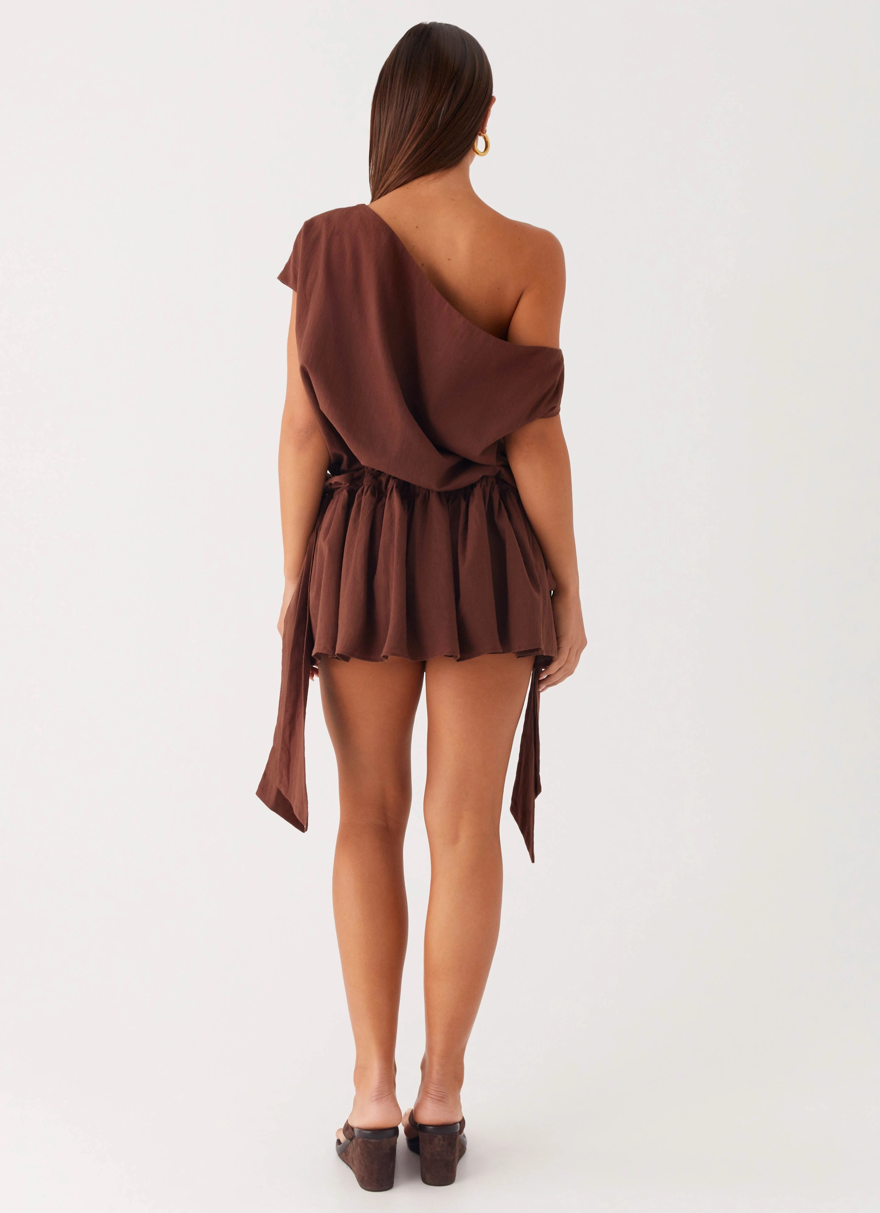 Minimal Detailing Ettie Mini Dress - Chocolate