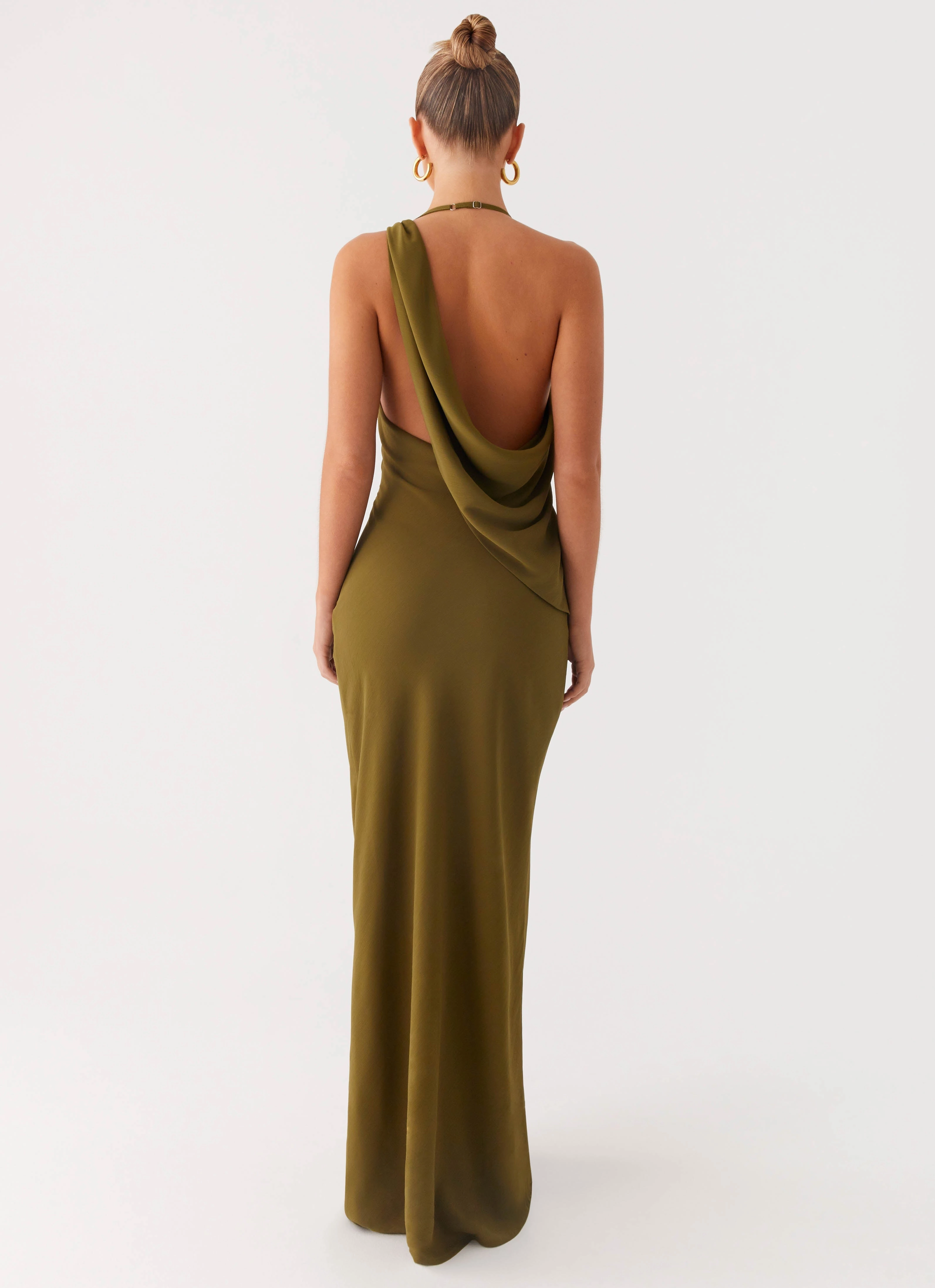 Opal Glow Maxi Dress - Khaki Autumn Wear Teddy Coat