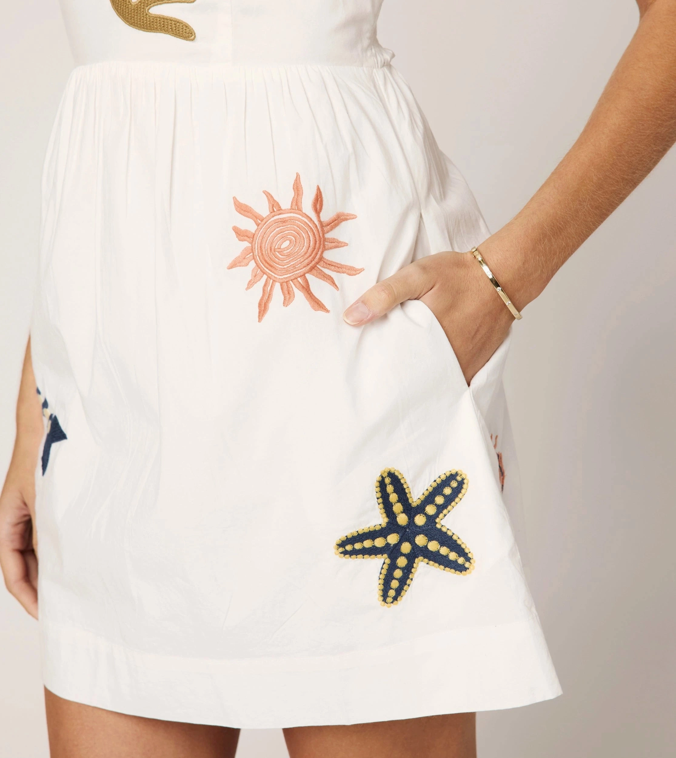 Flora Mini Dress | Ivory Multi Soft Tone Runway-Ready