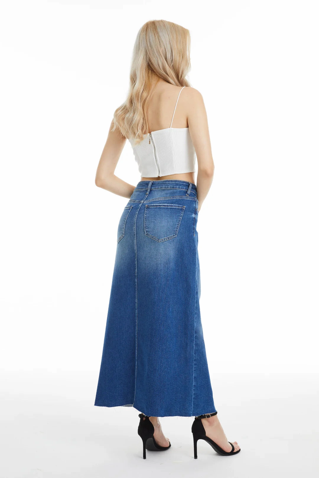 Denim Midi Skirt Temperature Regulating