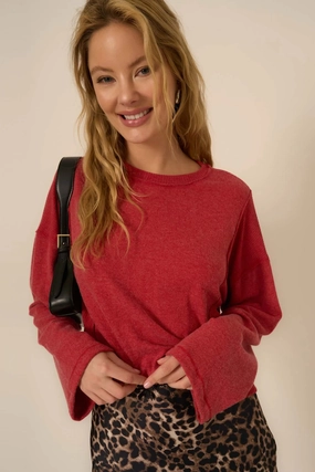 Fairway Ribbed Longsleeve Top Chic Cardigan